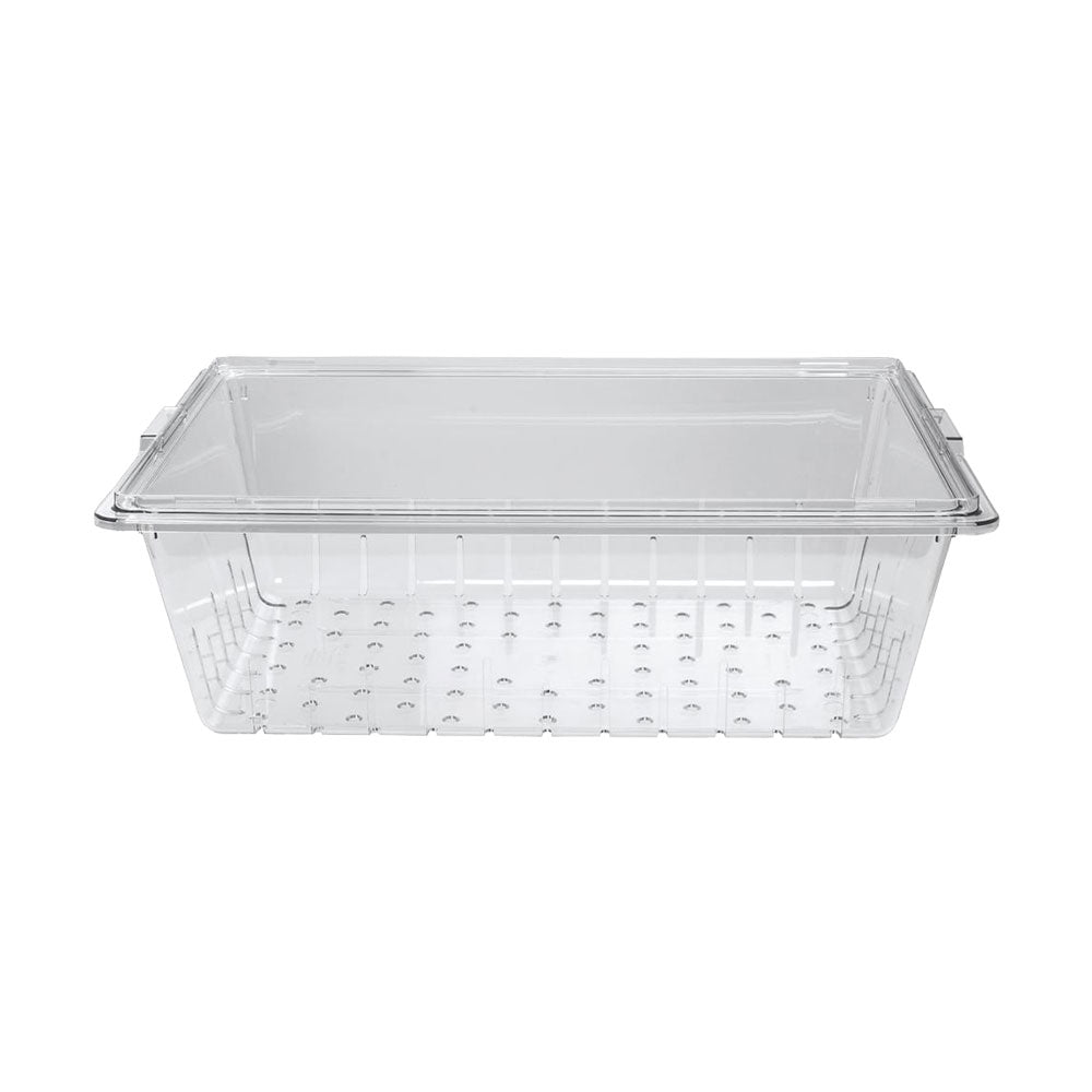 Cambro 18268CLRCW135 Camwear Clear Food Storage Box with Colander - 18 x 26 x 9 Inches - Perfect for Commercial Kitchens, Restaurants & Food Prep