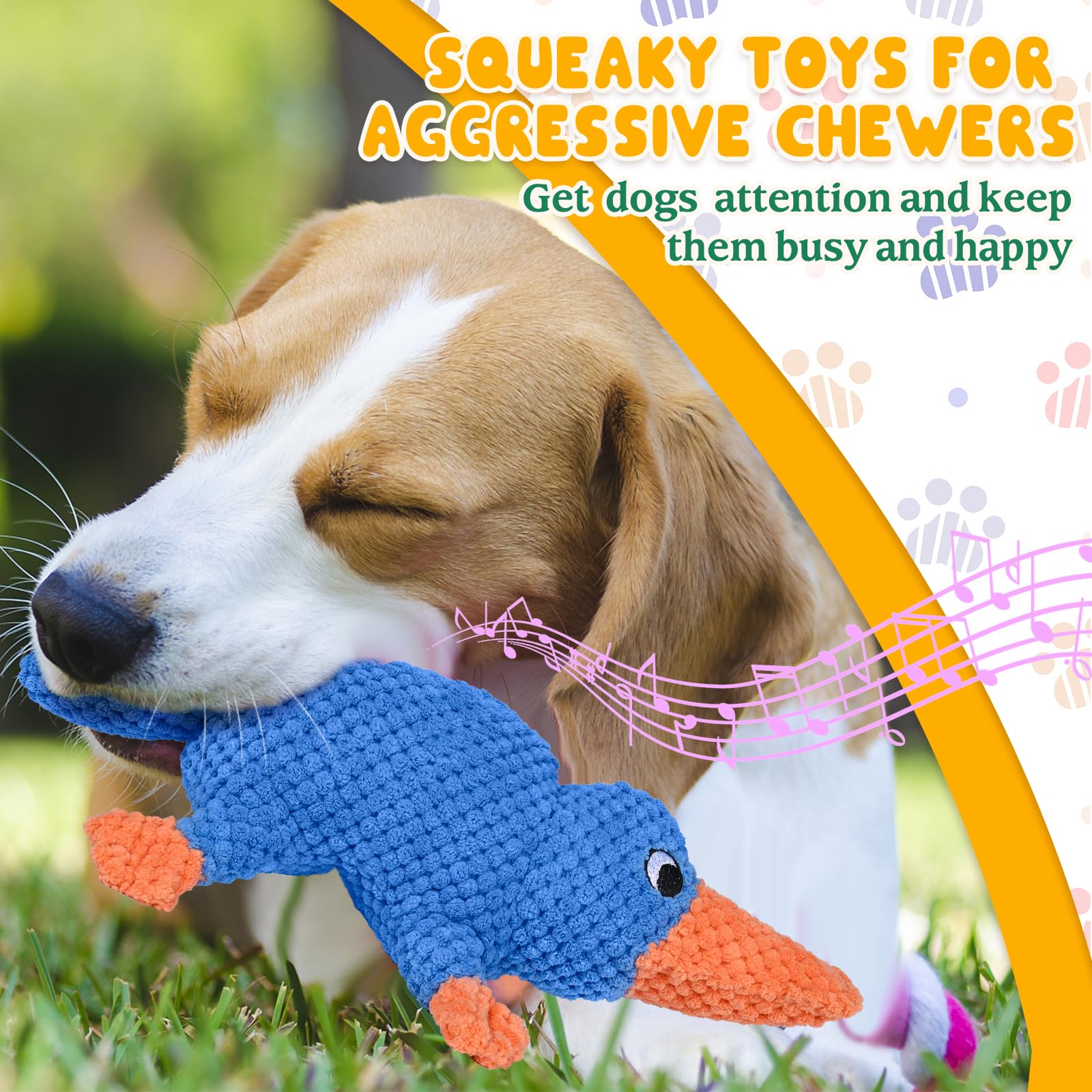 **Vitscan Squeaky Dog Toys for Aggressive Chewers – Large Breed Durable Plush Platypus Chew Toy for Big Dogs & Puppies – Tough Interactive Pet Toys for Small & Large Dogs – Perfect for Playtime, Training & Teething Relief**