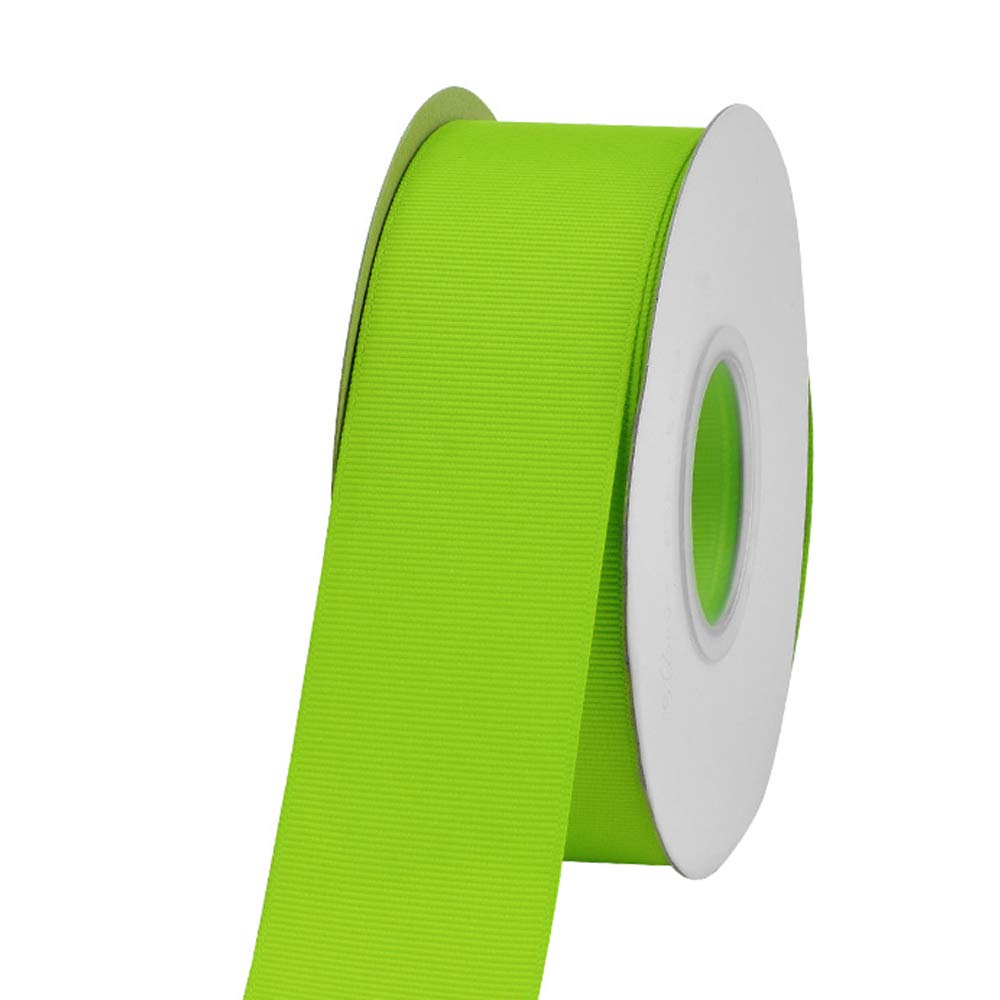 1.5 Inch Apple Green Grosgrain Ribbon - 25 Yards Per Roll for DIY Crafts, Bow Making, Wreaths, Gift Wrapping, Hair Accessories & Wedding Decor - Perfect for Party Decorations, Scrapbooking and Seasonal Projects