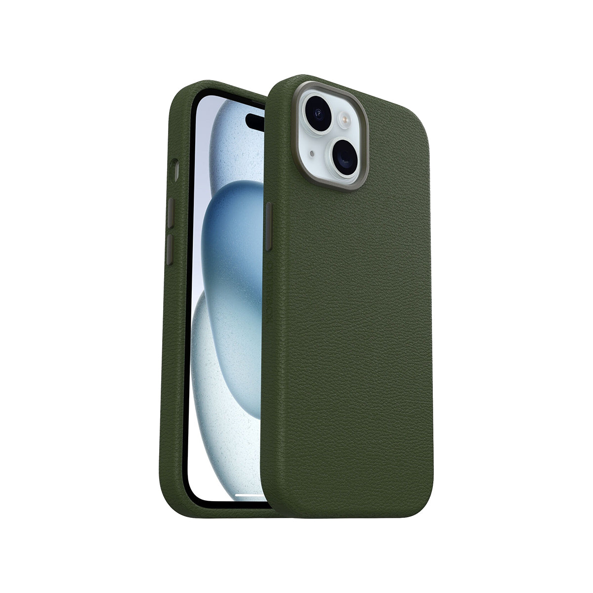 OtterBox Symmetry Cactus Leather Phone Case for iPhone 15/14/13 - Eco-Friendly Green Protective Cover | Perfect for Everyday Use, Travel & Outdoor Activities