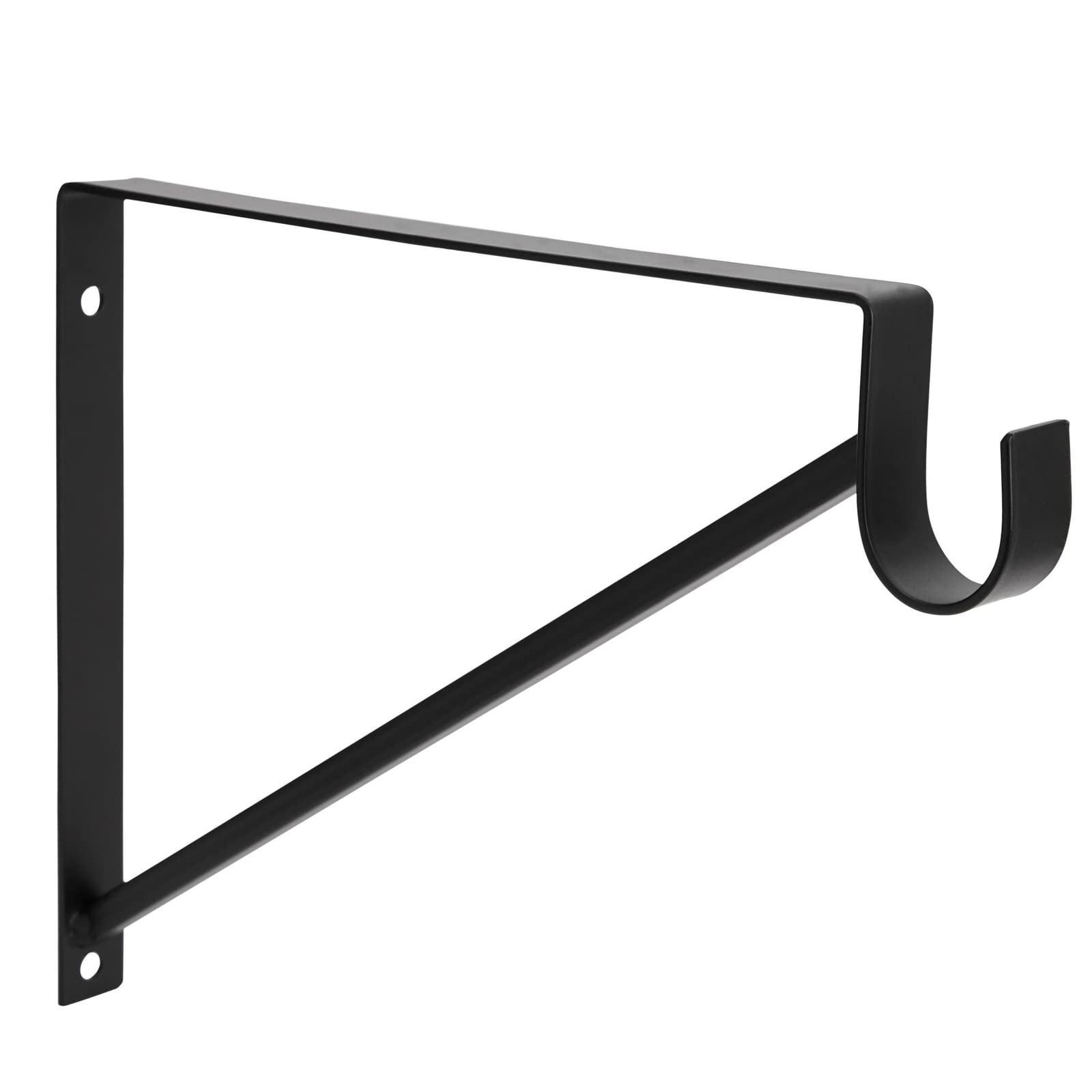 Okuna Outpost 4 Pack Black Metal Closet Shelf Bracket with Rod Holder - Heavy Duty Closet Organizer for Shelving & Home Storage (12.5 x 1 x 9.5 Inches) - Perfect for Bedroom Closet Organization, Laundry Room & DIY Home Improvement Projects