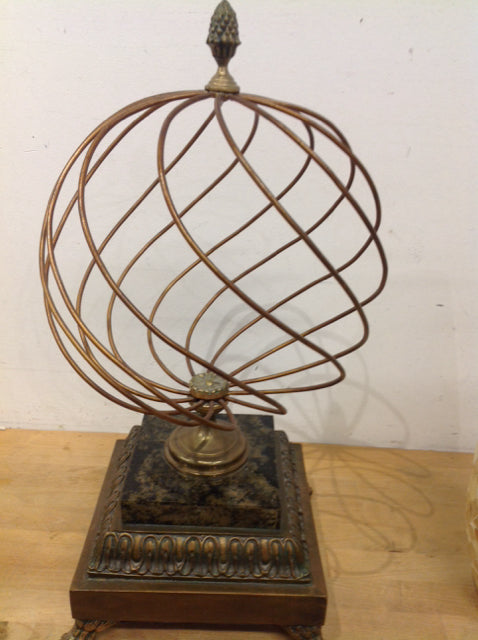 21K Gold Finial on Stone Base - Elegant Decorative Accent for Home, Office & Wedding Decor
