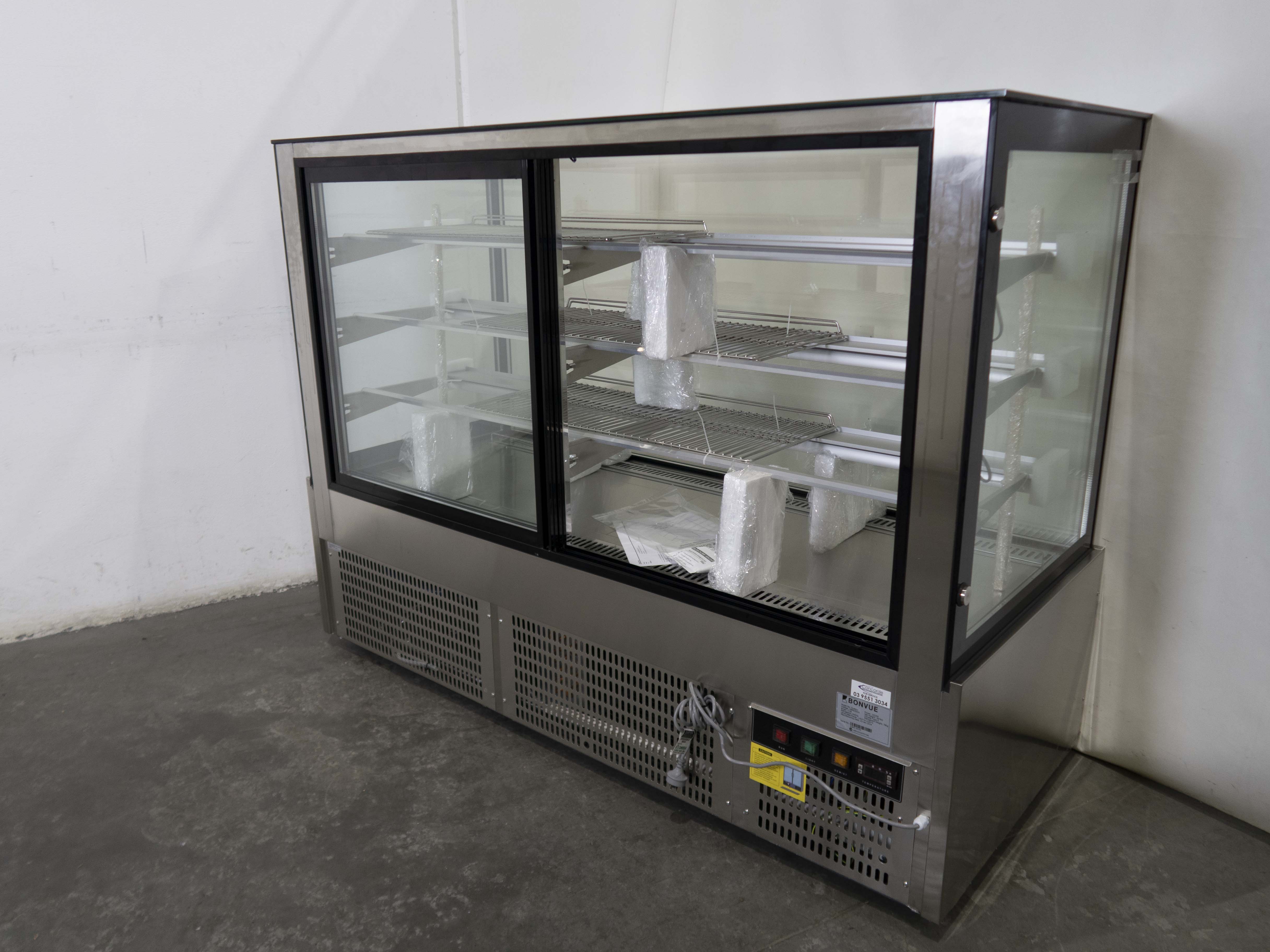 Bonvue SL860V Commercial Refrigerated Display Case - Energy Efficient Glass Door Merchandiser for Deli, Bakery & Grocery Store Use