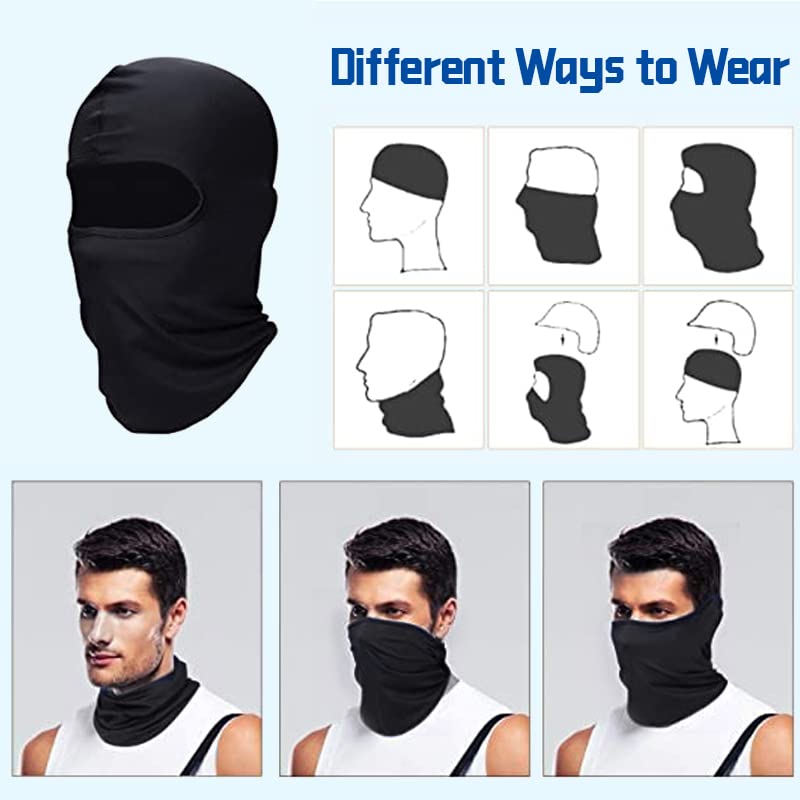 4 Pack Tactical Balaclava Face Mask - Full Face Cover for Ski, Motorcycle, Running & Winter Sports - Breathable Neck Gaiter for Outdoor Activities & Cold Weather Protection