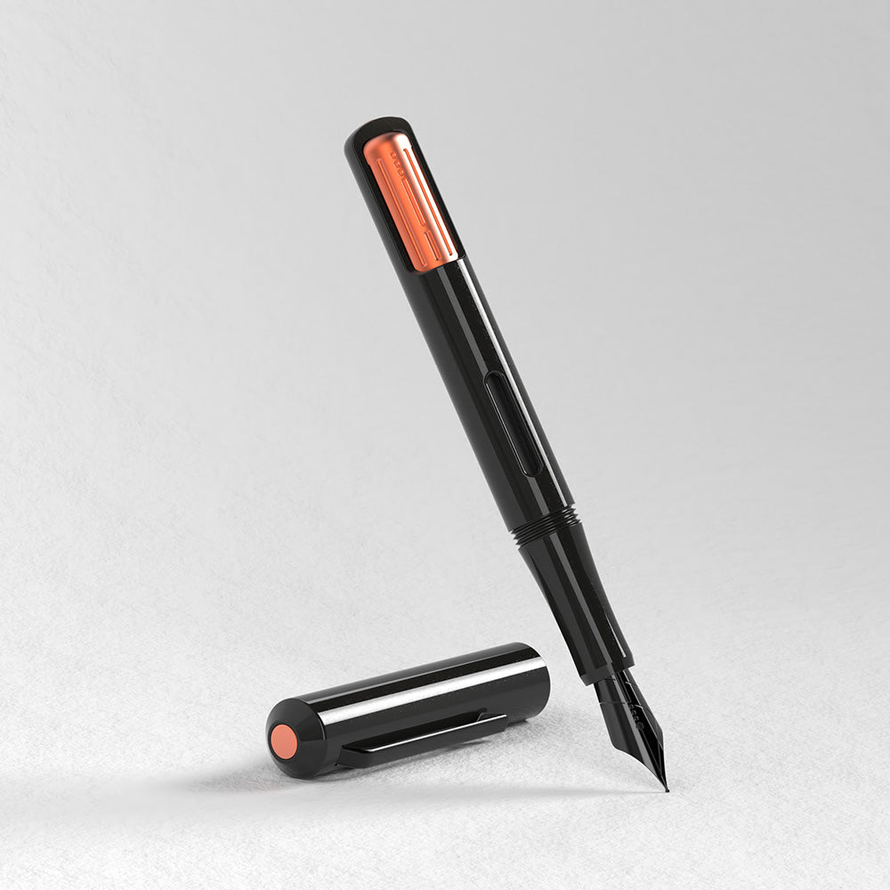 Endless x Cult Pens Captiva Stealth Fountain Pen - Premium Orange Ink Fountain Pen for Writing & Calligraphy - Perfect for Office, Journaling & Gift Giving
