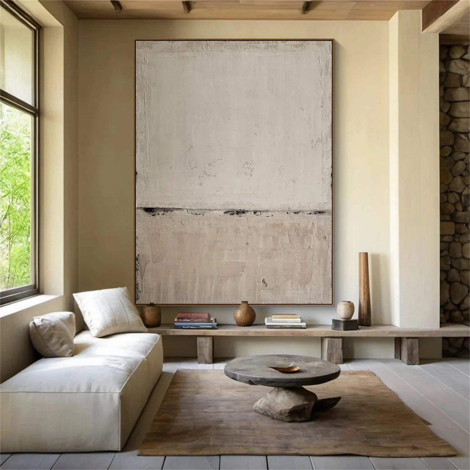 Abstract Beige & Brown Wall Art Print #BB116 - Modern Home Decor for Living Room, Bedroom & Office