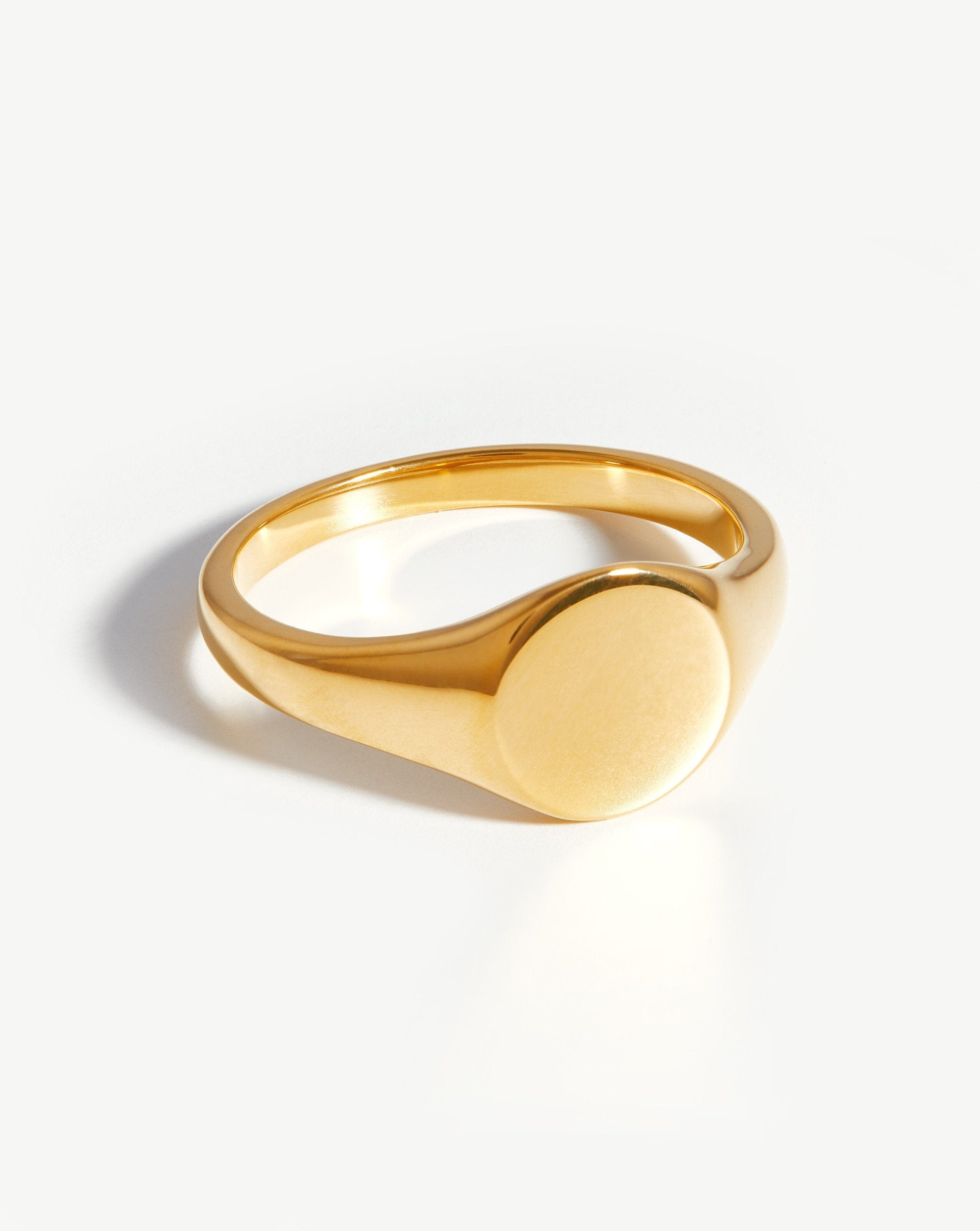 Personalized Engravable Round Signet Ring - 18k Gold Vermeil for Men & Women | Custom Initials, Monogram & Symbols | Perfect for Weddings, Anniversaries & Gifts