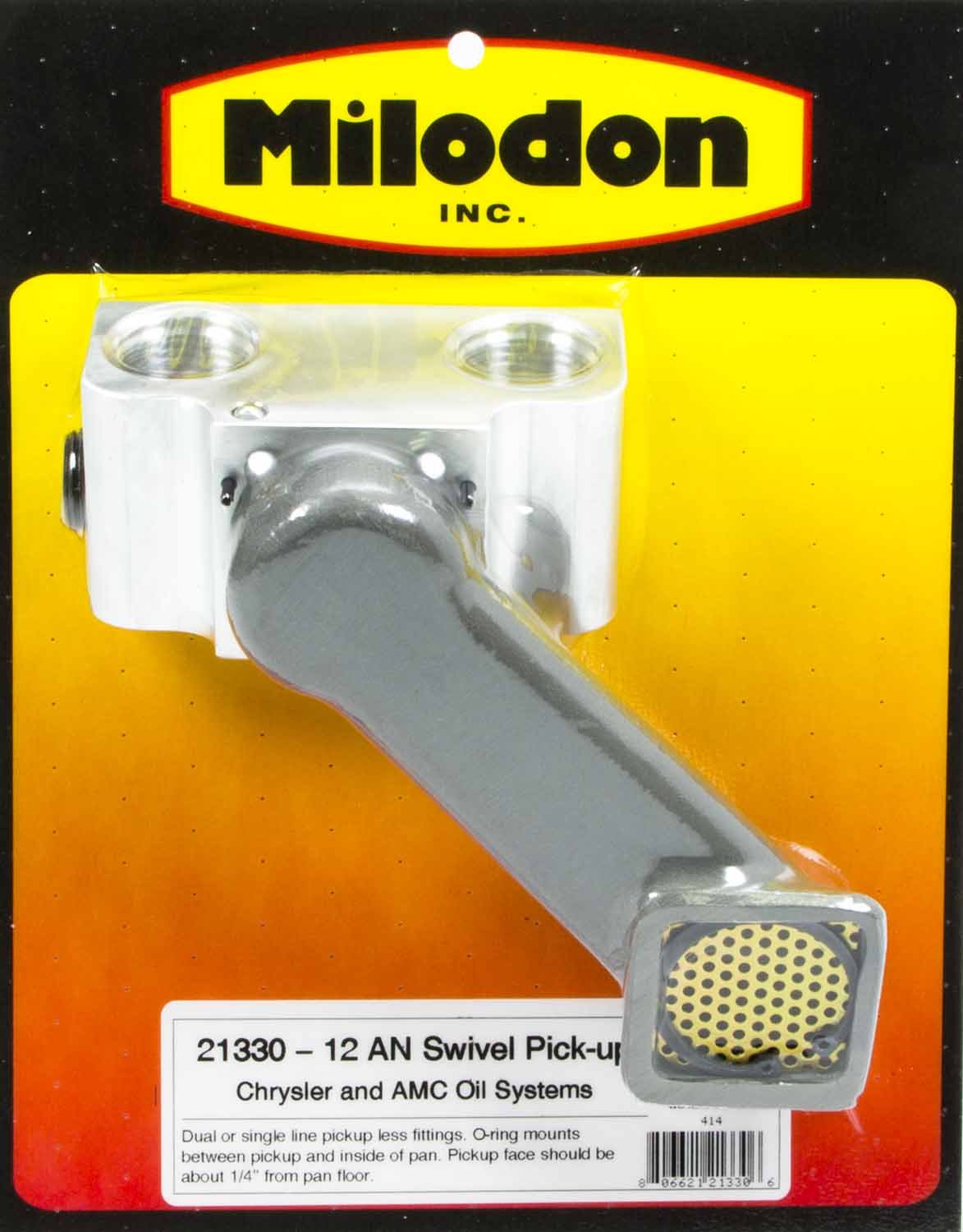 Milodon 21330 Chrysler External Oil Pickup Tube - High Performance Oil Pickup for Chrysler Engines, Perfect for Engine Rebuilds & Upgrades