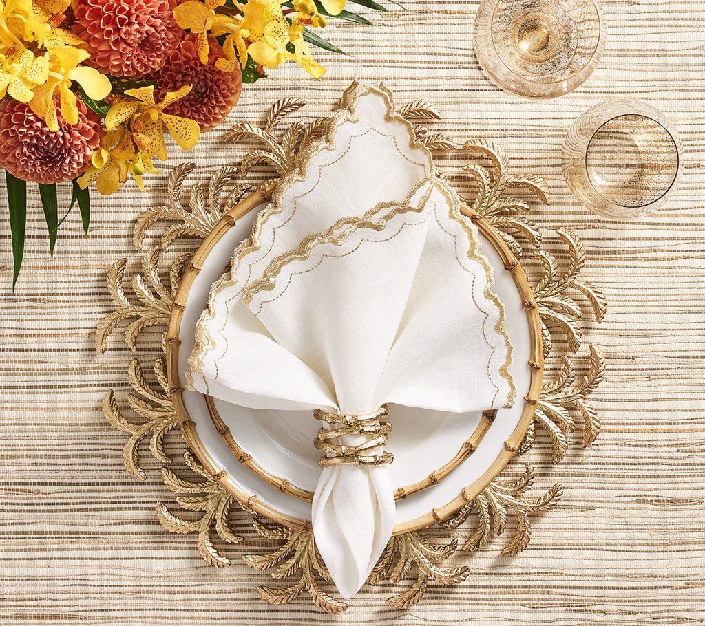 Premium Arches Napkins Set of 4 - Elegant Linen Dinner Napkins for Fine Dining, Parties & Special Occasions - Washable & Reusable Table Linens