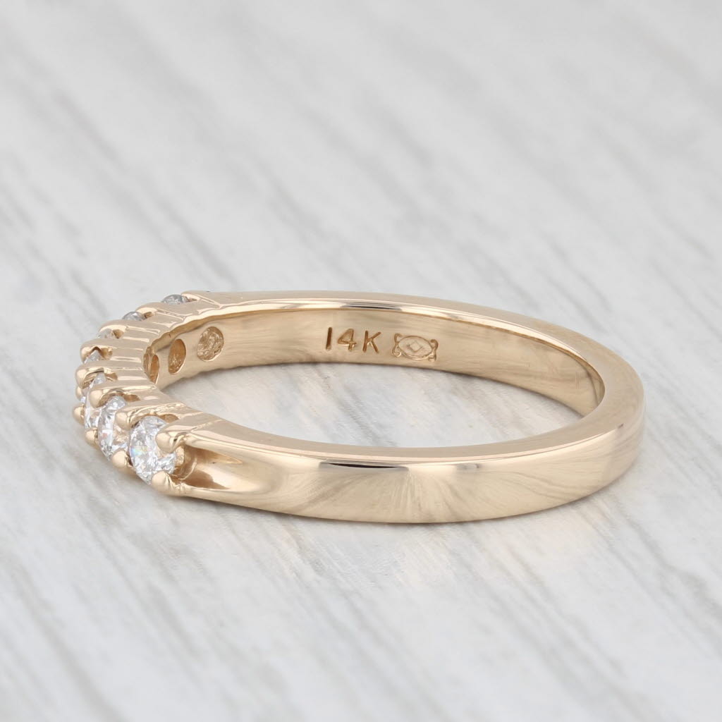 0.40ctw Diamond Wedding Band Ring - 14k Yellow Gold Size 7 - Stackable Engagement Ring for Women - Perfect for Anniversary, Proposal & Everyday Wear