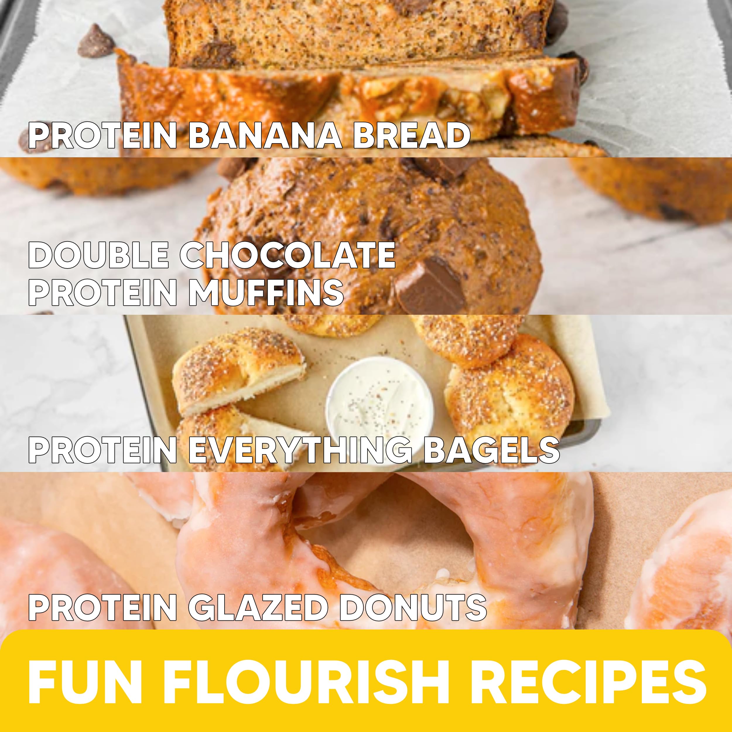 Flourish Protein Pancake & Waffle Mix - Whey Protein Isolate & Flax Seed, Non-GMO, No Added Sugar, High Protein & Fiber Superfood (Buttermilk Flavor, 16oz) - Perfect for Breakfast, Post-Workout & Keto Diet