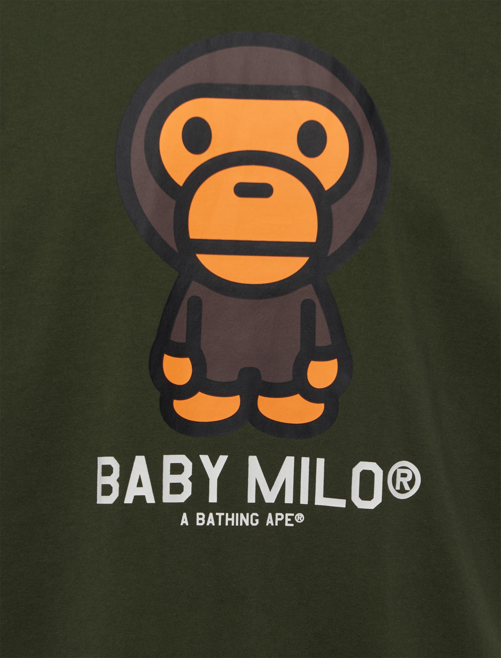 BAPE Baby Milo Olive Green T-Shirt - Casual Streetwear for Men & Women - Perfect for Urban Fashion and Everyday Wear