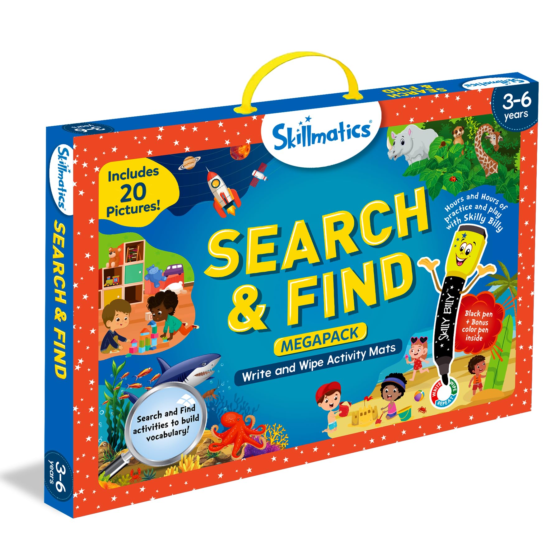 Skillmatics Search & Find Educational Game for Kids Ages 3-6 | Reusable Preschool Learning Activities | Builds Vocabulary & Observation Skills | Perfect for Toddlers, Classroom & Homeschool Use | Great Gift for Boys & Girls Who Love Art & Crafts
