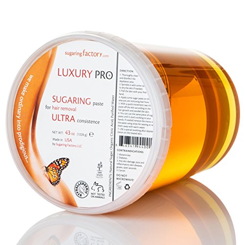 Organic Sugaring Paste Hair Removal Wax - All-Natural Body Wax for Women & Men, 43oz - Painless Hair Removal Kit for Legs, Arms, Bikini & Face | At-Home Spa Treatment
