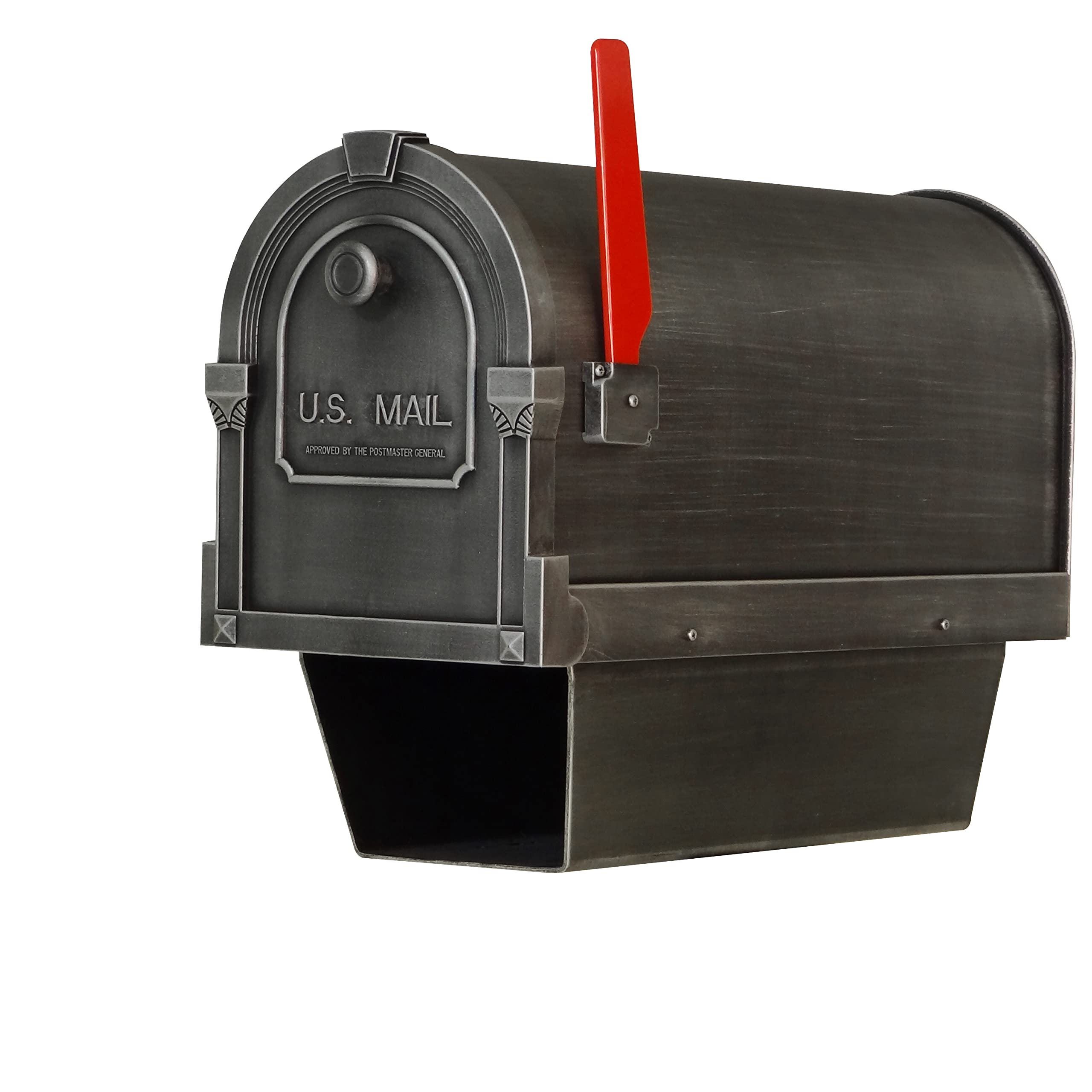 SCS-2014-SW Swedish Silver Aluminum Mailbox - Special Lite Savannah Curbside Post Mount Mailbox with Paper Tube - Durable Outdoor Mailbox for Home, Office & Apartment Use