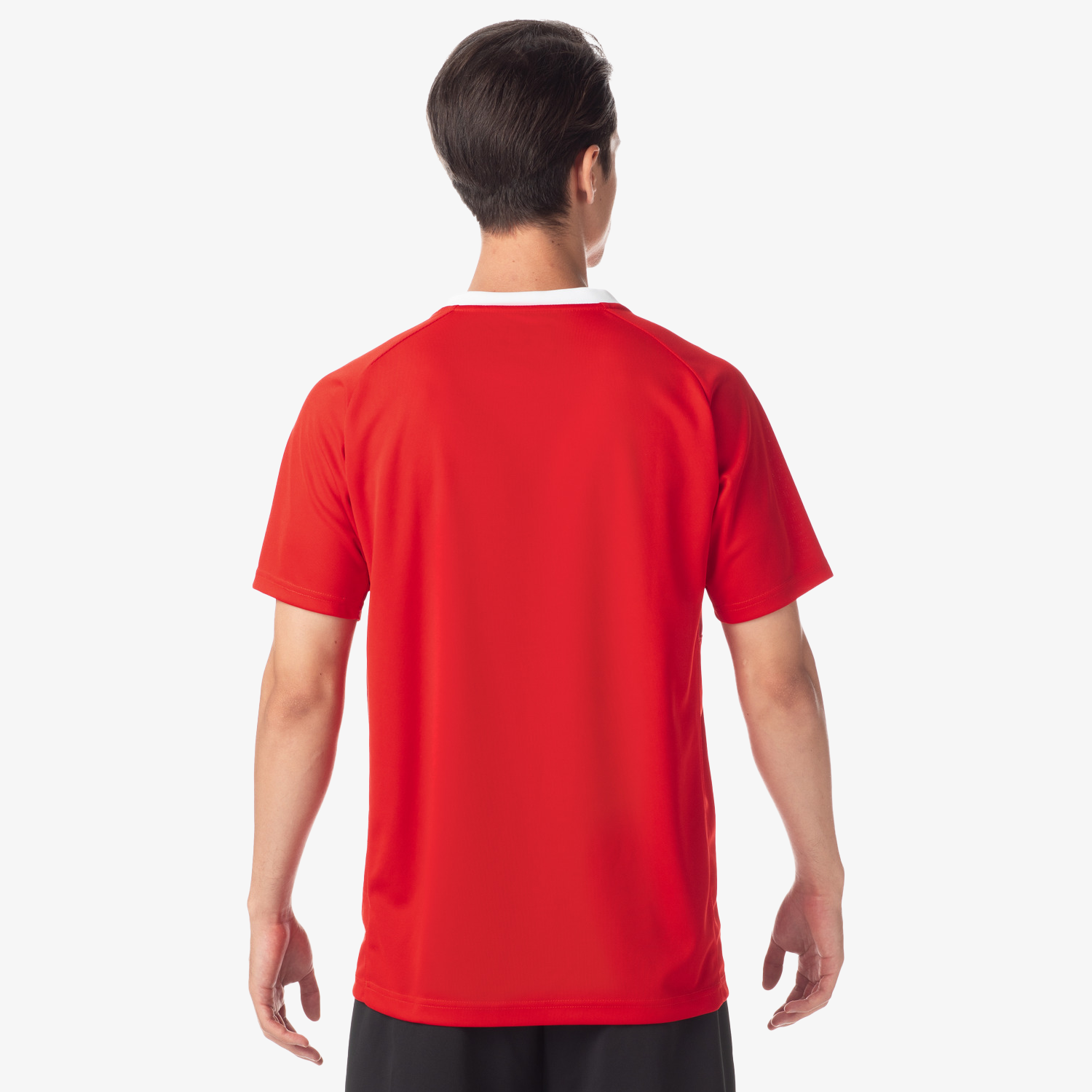 Yonex Men's Crew Neck Performance Tennis Shirt 10602 - Moisture Wicking, UV Protection, Breathable Fabric (Sunset Red) - Perfect for Tennis, Badminton & Casual Wear