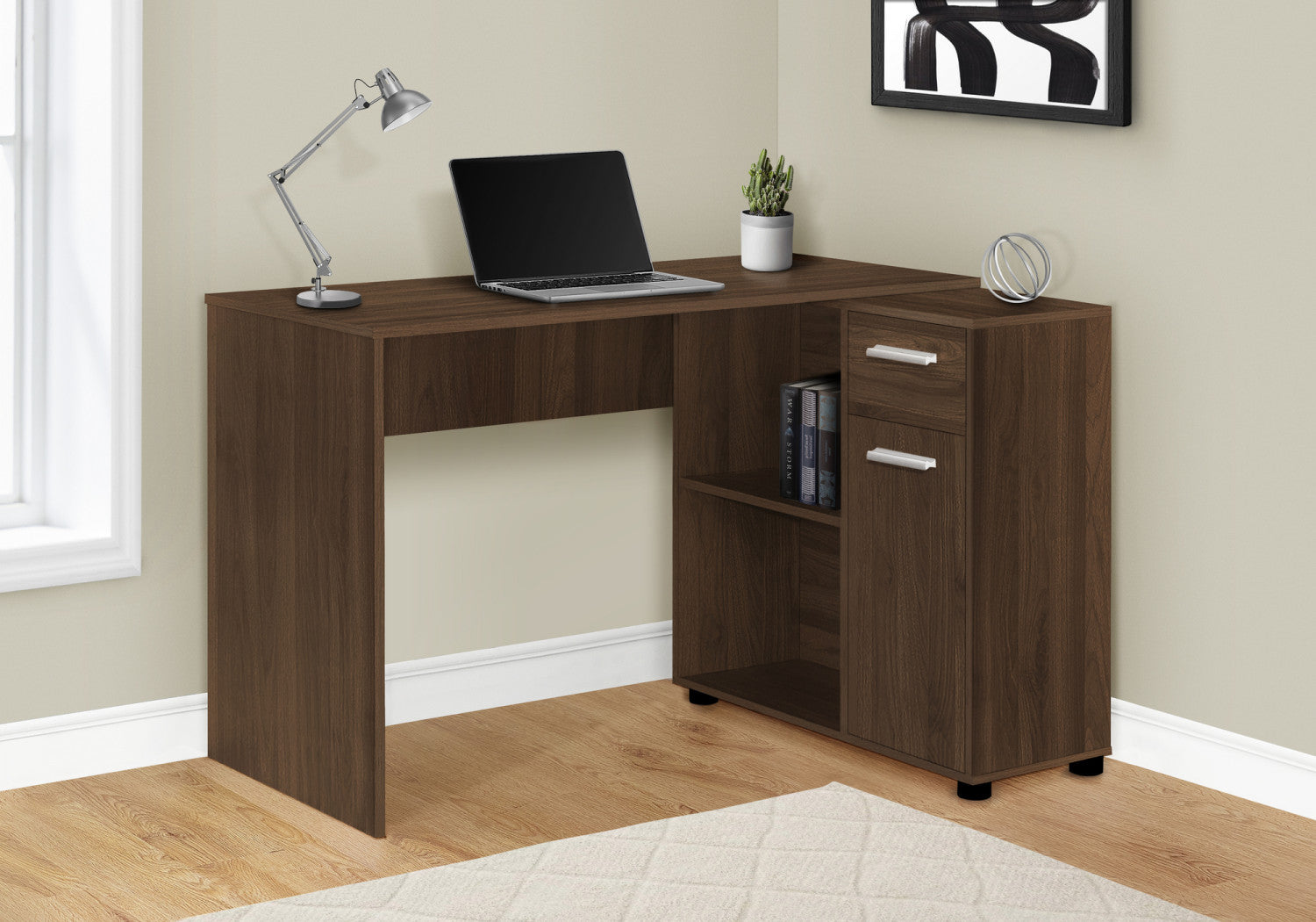 Premium Walnut Wood Velin Desk - Modern Home Office Desk for Study & Work - Perfect for Remote Work, Writing & Productivity