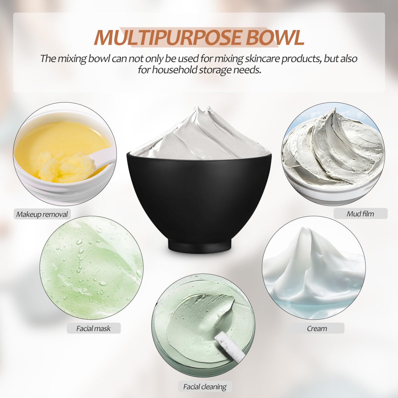 3pcs Silicone Mask Mixing Bowls for DIY Facial & Spa - Beauty Accessories, Salon Tools, Mask Making Containers - Perfect for Home Spa, Professional Salons & DIY Skincare Routines