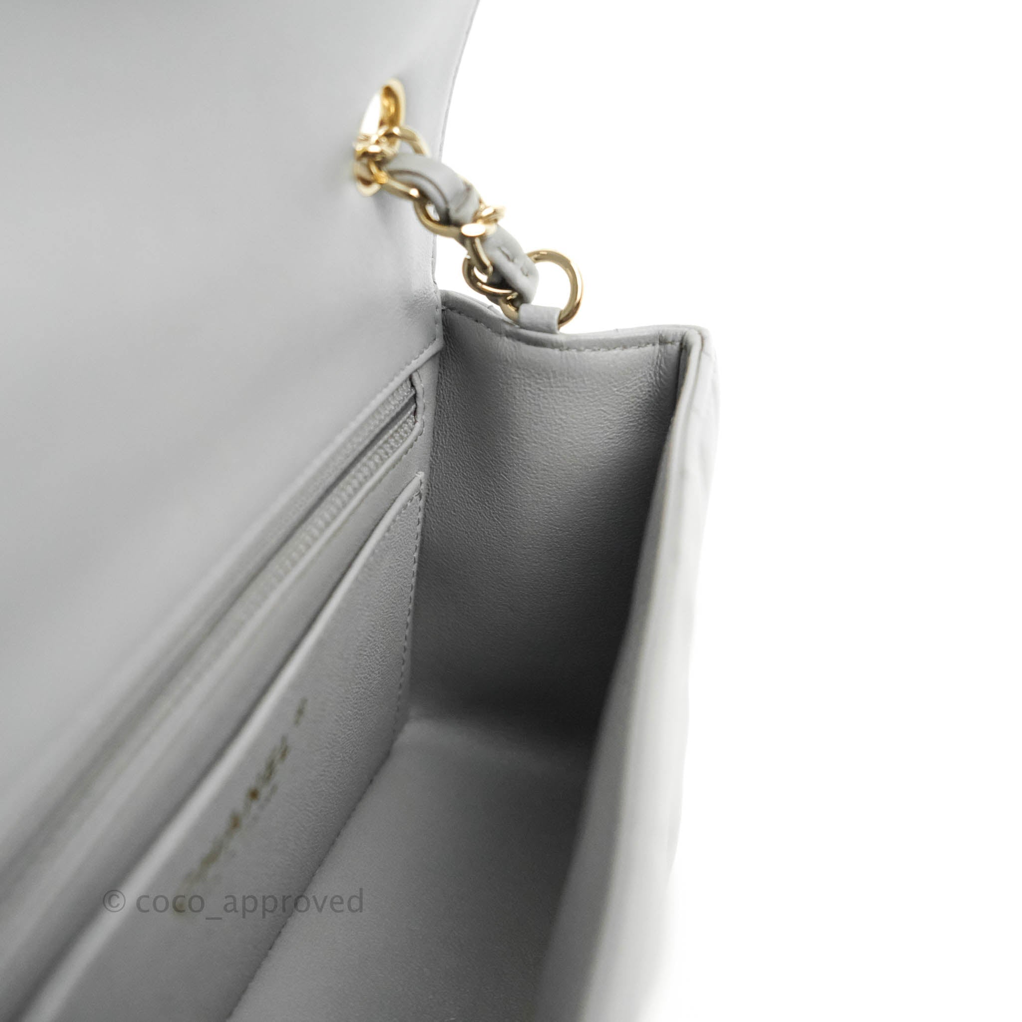 Chanel Chevron Mini Rectangular Flap Bag in Grey Lambskin Leather with Gold Hardware 20S Collection - Perfect for Evening Events & Luxury Fashion Accessories