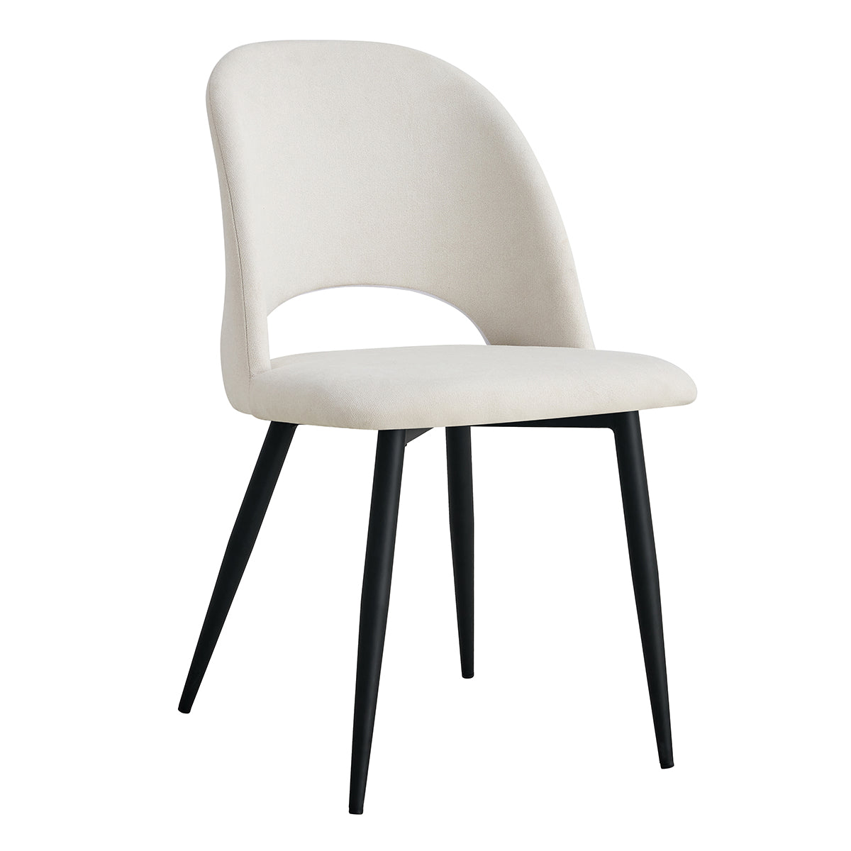 Asta Fabric Dining Chairs Set of 2 - Modern Upholstered Kitchen Chairs with Wooden Legs for Dining Room, Kitchen, Breakfast Nook & Home Decor