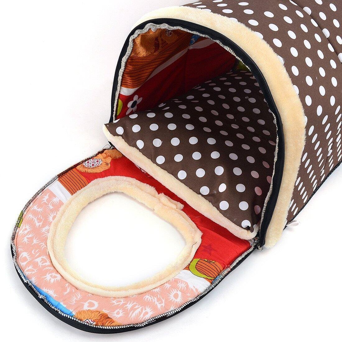 2-in-1 Portable Pet Warm House - Cozy Cat & Dog Bed with Removable Cushions | Puppy Kennel, Dog Cave & Multi-Functional Pet Bed for Small Pets (Small, Coffee Dot) - Perfect for Indoor Use, Winter Warmth & Travel Comfort