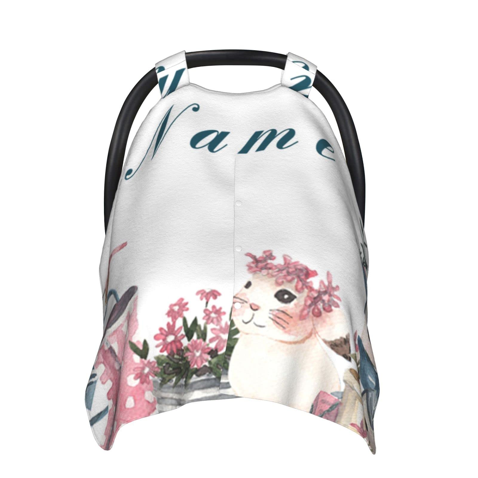 Personalized Baby Car Seat Covers with Name - Custom Infant Car Seat Canopy for Boys & Girls - Soft Nursing & Breastfeeding Cover - Perfect for Travel, Shopping & Daily Outings