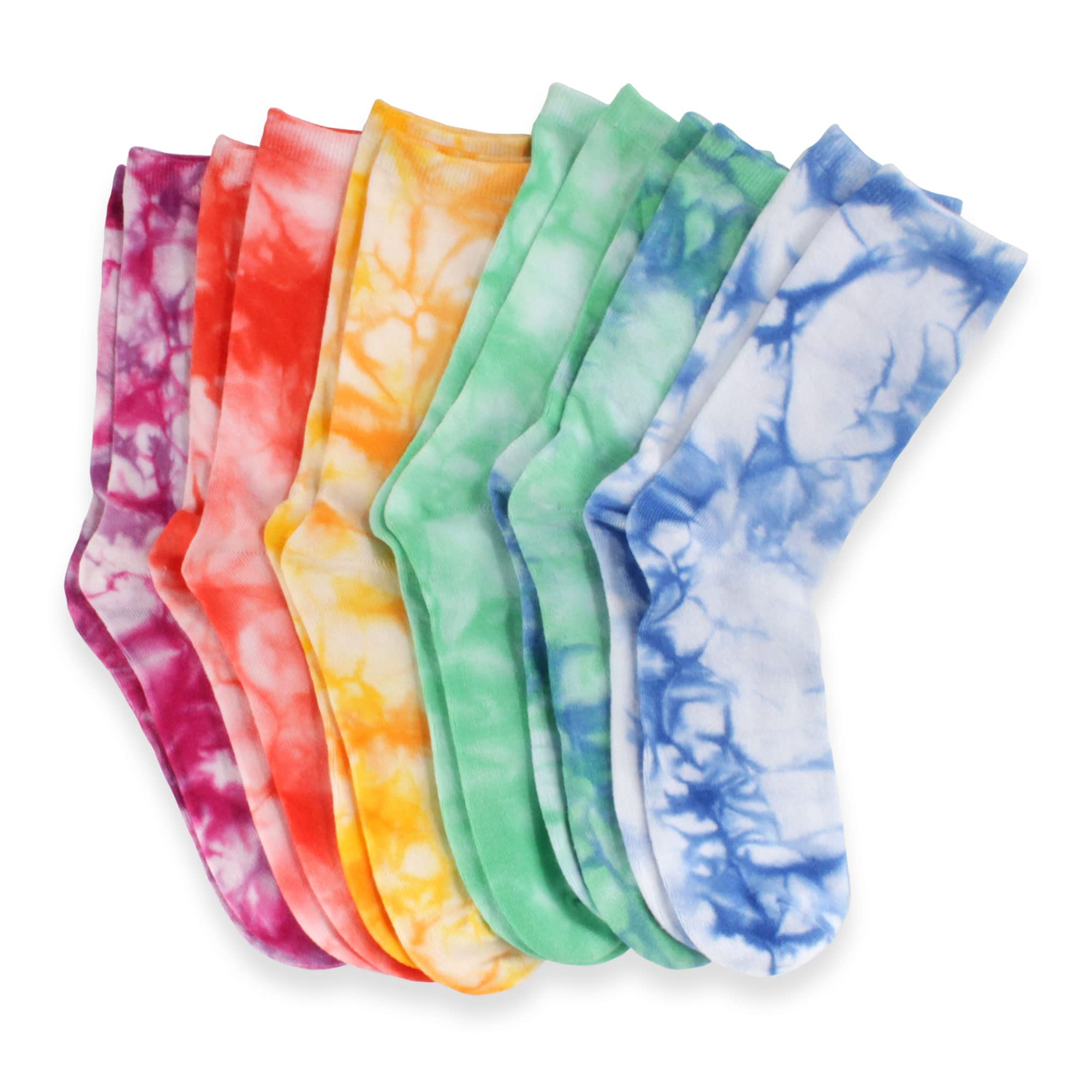 BambooMN Women's Tie-Dye Athletic Crew Socks - Soft Bamboo Fiber for Running, Yoga & Workout - Comfortable & Breathable for Sports & Casual Wear