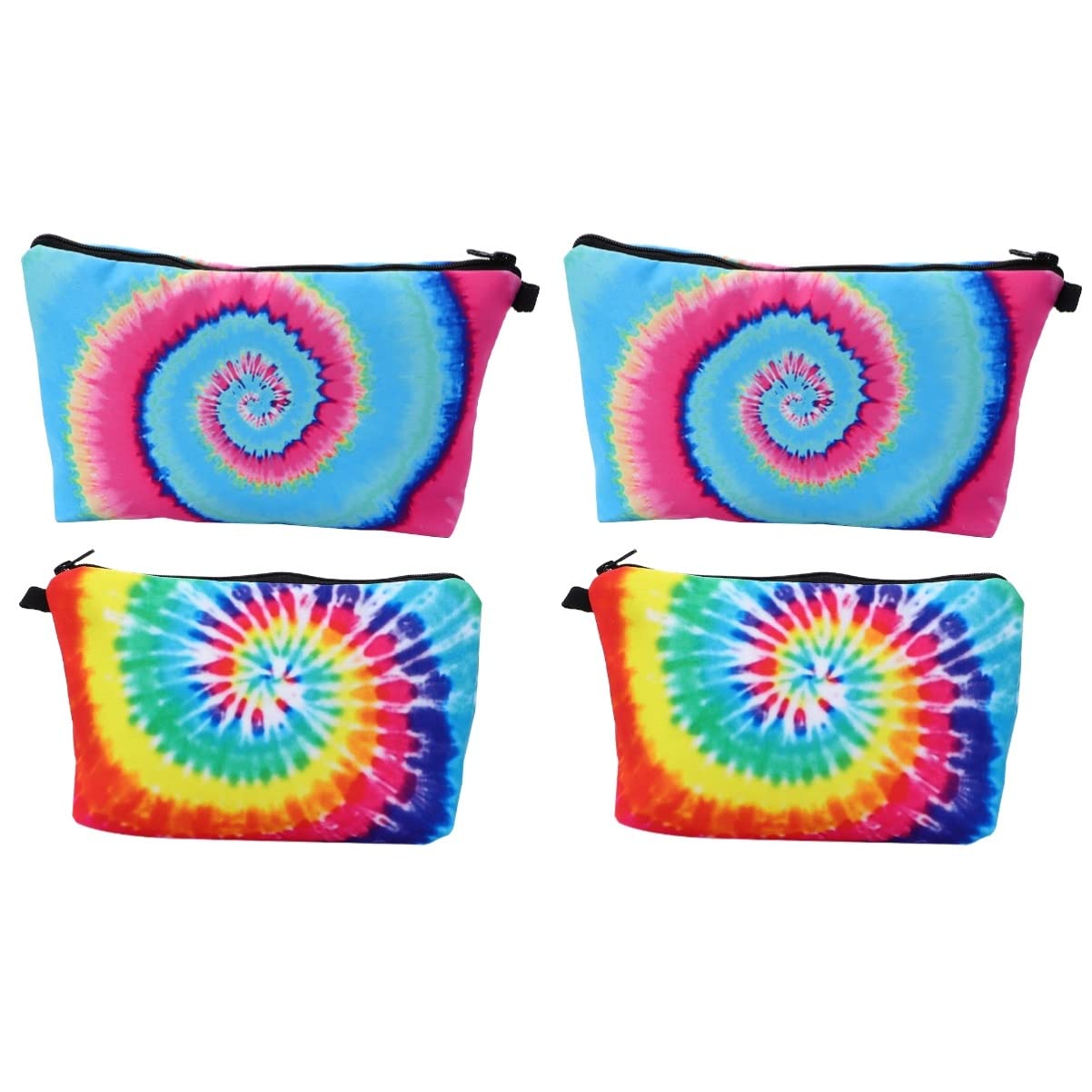 VALICLUD 2-Piece Tie Dye Cosmetic Makeup Bags Set - Waterproof Travel Toiletry Pouch & Pencil Case for Women | Perfect for Vacation, Gym, Daily Organizer & Gift Ideas