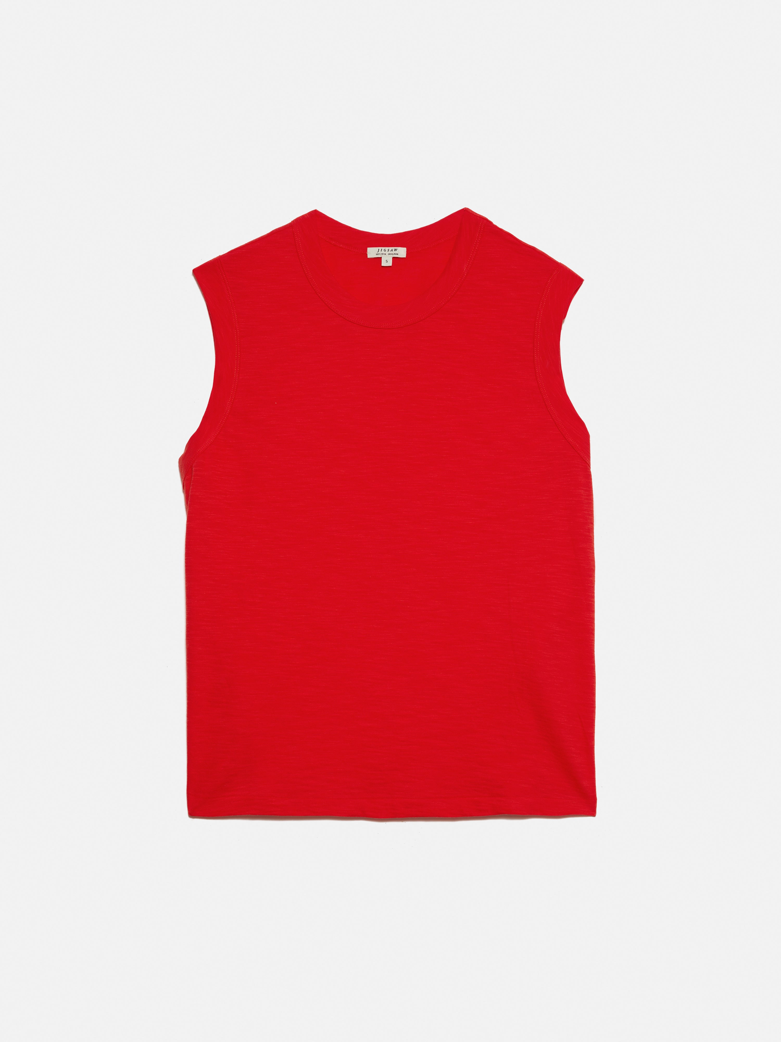 Breathable Cotton Slub Tank Top for Women - Soft & Comfortable Red Sleeveless Shirt | Perfect for Summer, Beach, and Casual Outfits