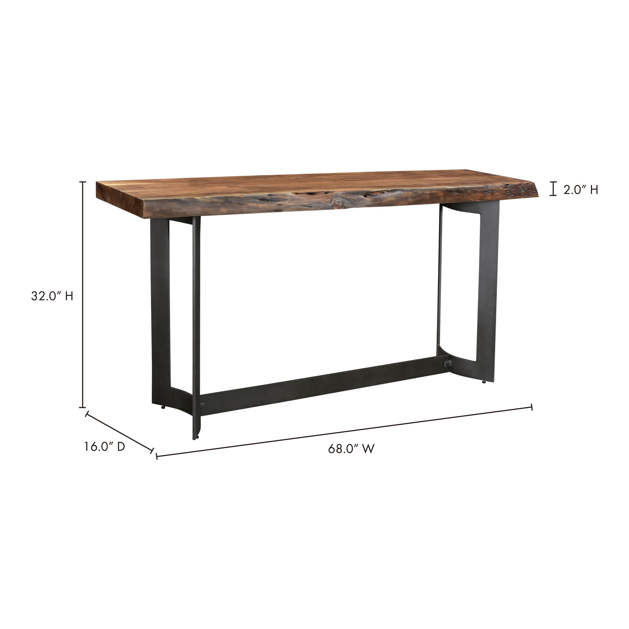 Rustic Bent Console Table with Natural Wood Stain - Perfect for Entryway, Hallway, or Living Room Decor