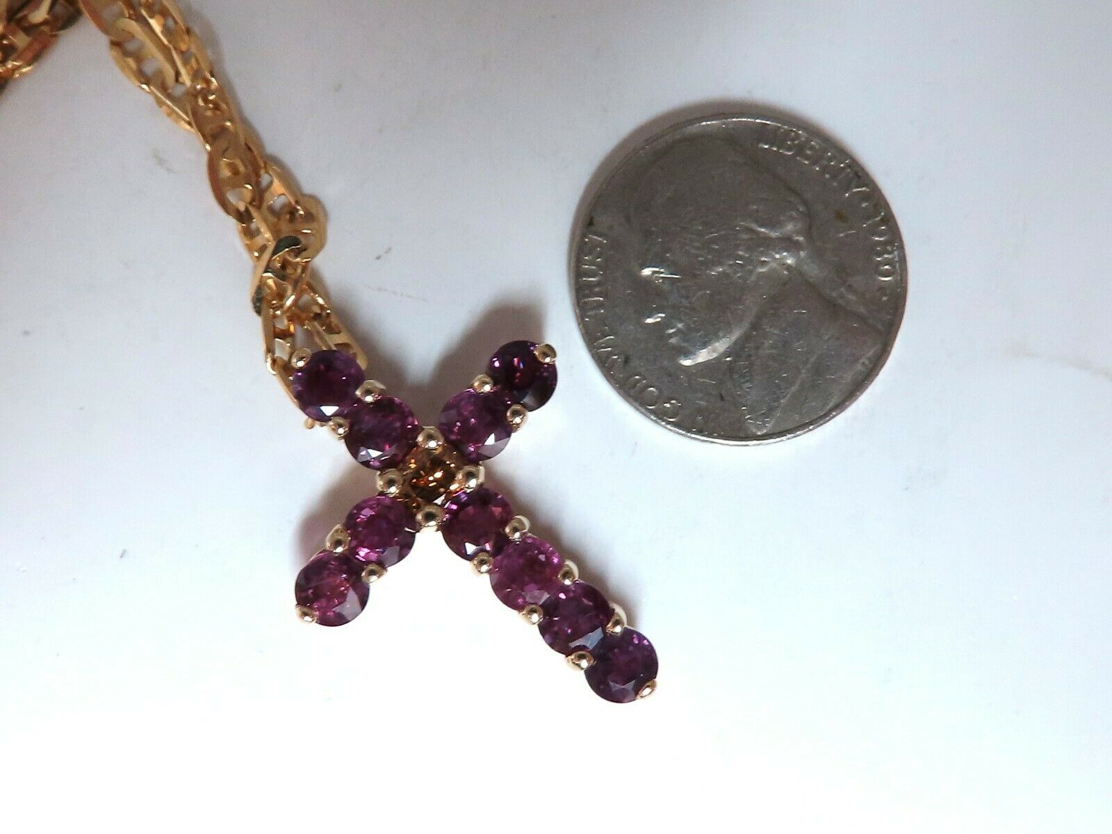 4.67ct Natural Ruby & Fancy Color Diamond Cross Pendant in 14K Gold - Elegant Jewelry for Weddings, Anniversaries & Special Occasions