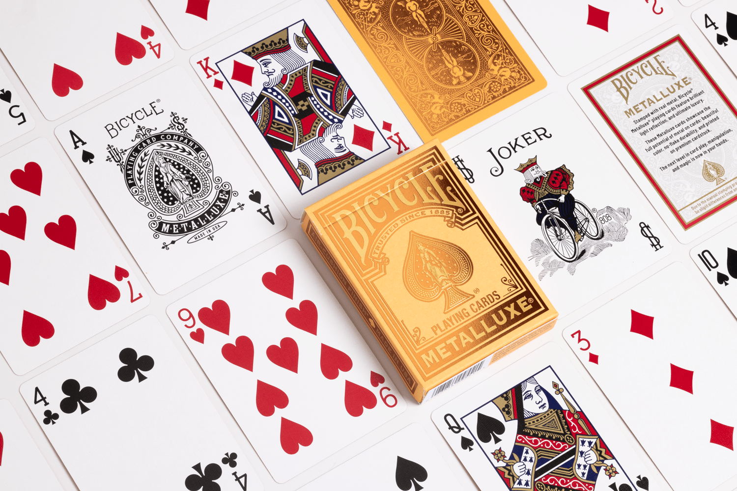 Premium Bicycle Metalluxe Playing Cards - Luxury Metallic Finish for Poker, Magic Tricks & Card Games - Perfect for Casino Nights, Gifts & Collectors