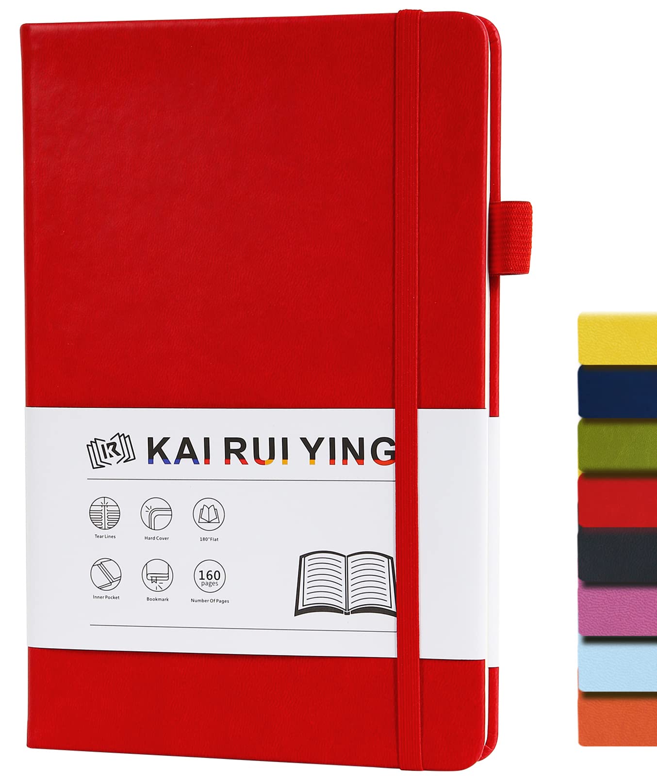 Premium A5 Hardcover Notebook with Pen Holder - 100gsm Thick Lined Paper, College Ruled for School & Work - 5.7