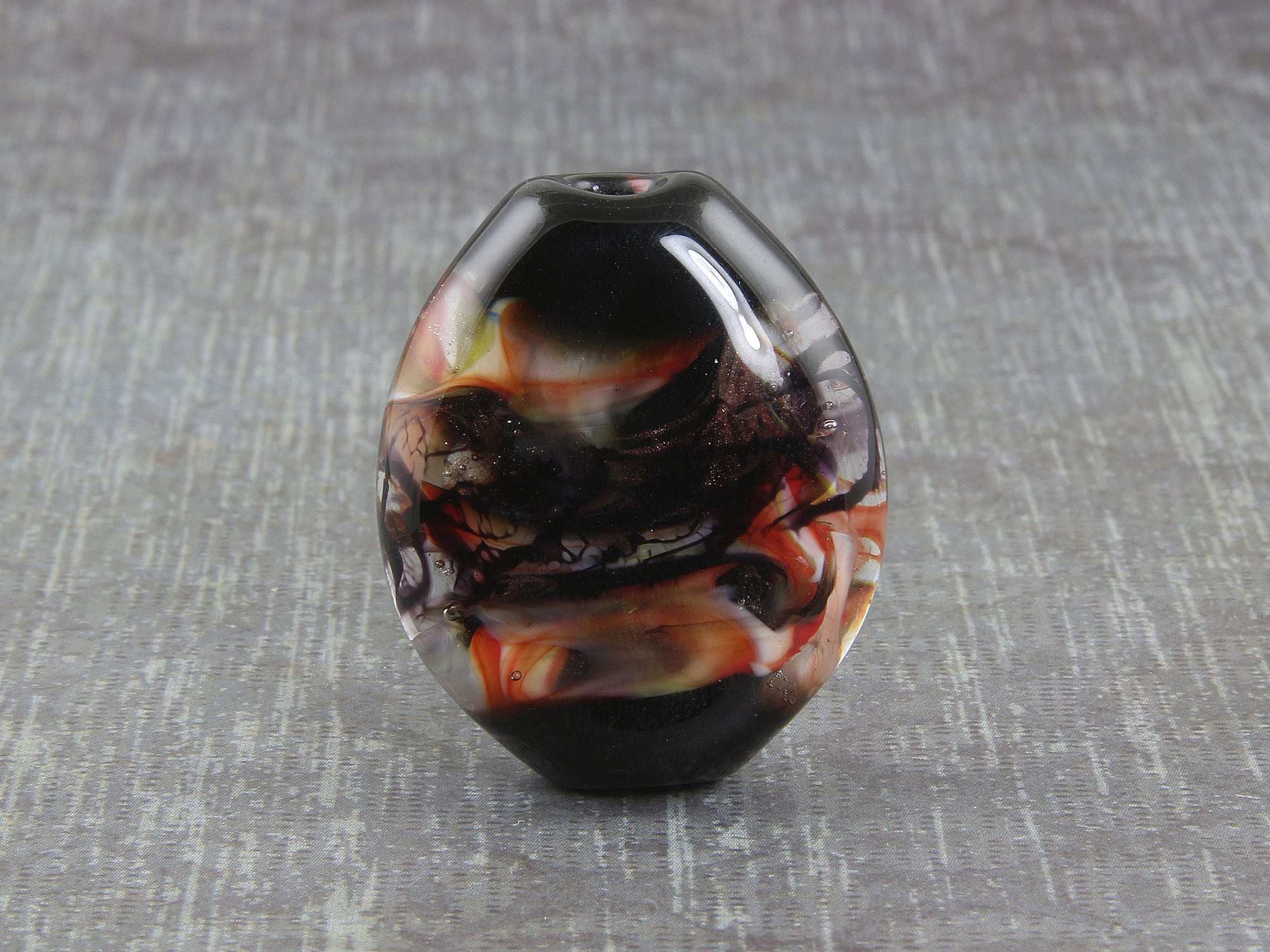 Handmade Gothic Black Lampwork Glass Focal Bead for Jewelry Making - Perfect for Necklaces, Bracelets & DIY Craft Projects