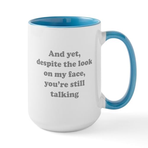 White/Blue Inside - You're Still Talking Large Mug