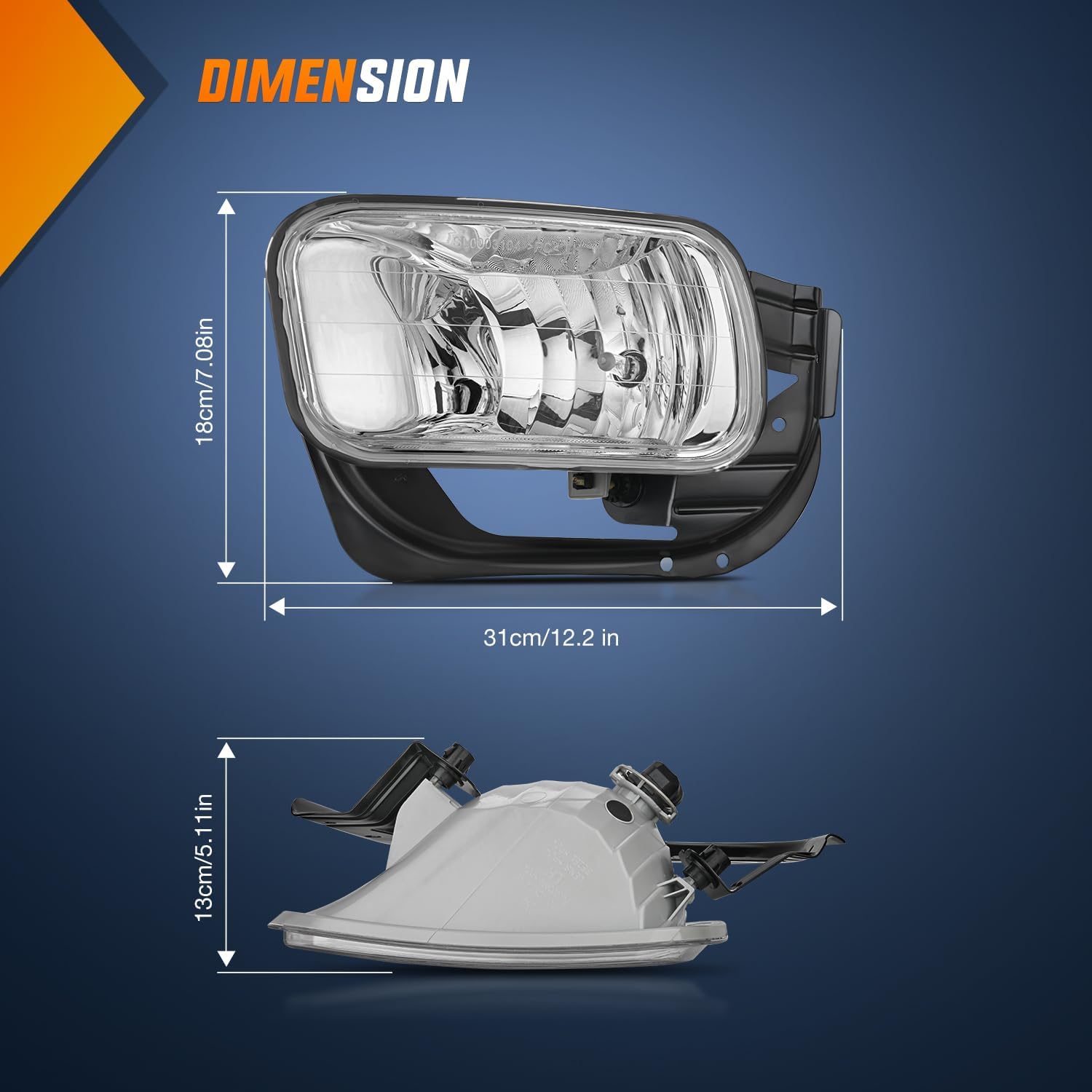 2009-2018 Dodge Ram 1500/2500/3500 Fog Light Assembly with Clear Lens - Replacement for Front Bumper Lighting, Perfect for Night Driving & Off-Road Adventures