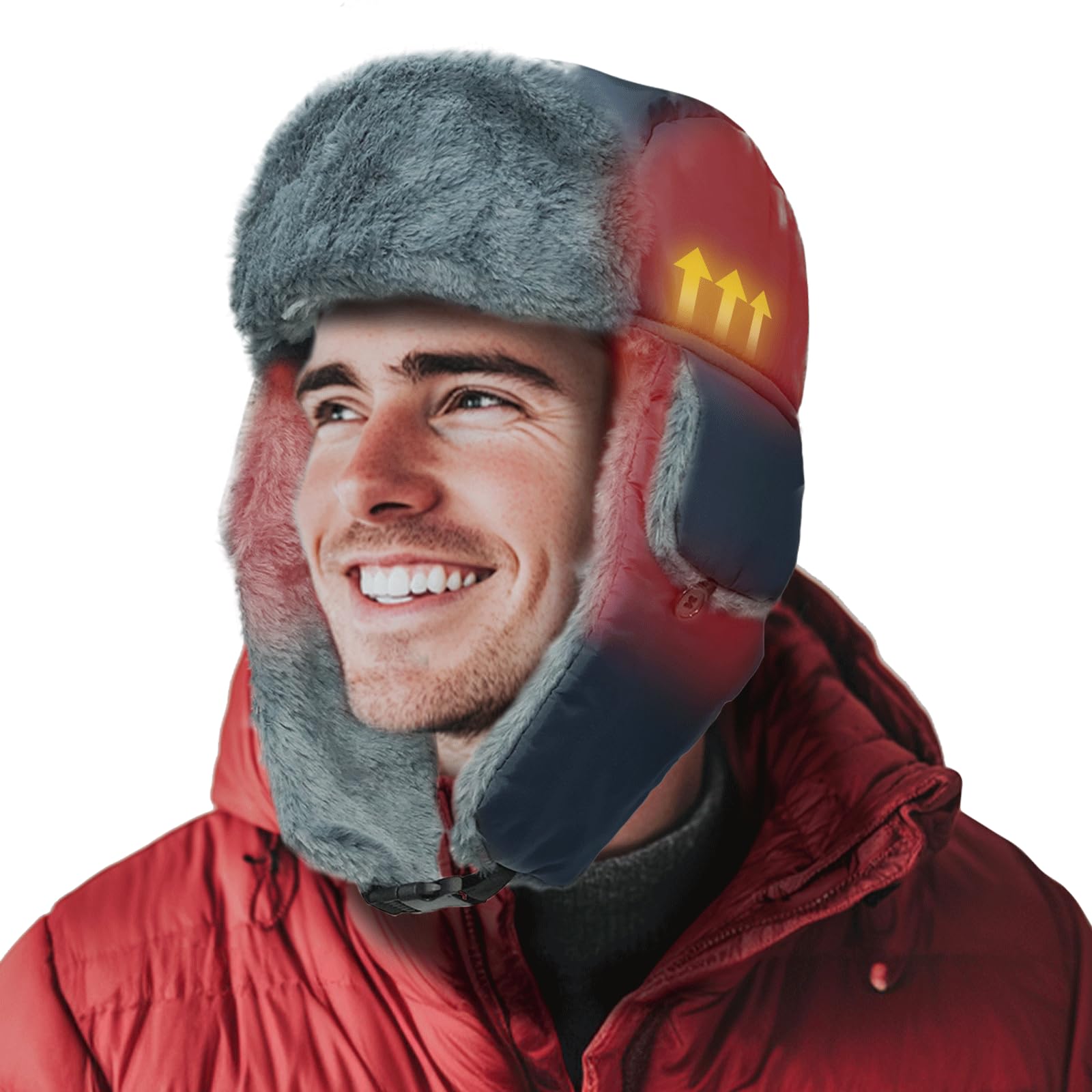 Rechargeable Heated Trapper Hat with 7.4V Battery - Warm Winter Hunting Hat with Faux Fur for Men & Women - Perfect for Outdoor Activities, Skiing, Snowboarding & Cold Weather Adventures