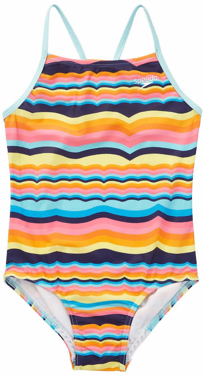 Speedo Girls Thin Strap One Piece Swimsuit - Comfortable & Stylish Swimwear for Kids, Perfect for Swimming Lessons, Beach Vacations & Pool Parties