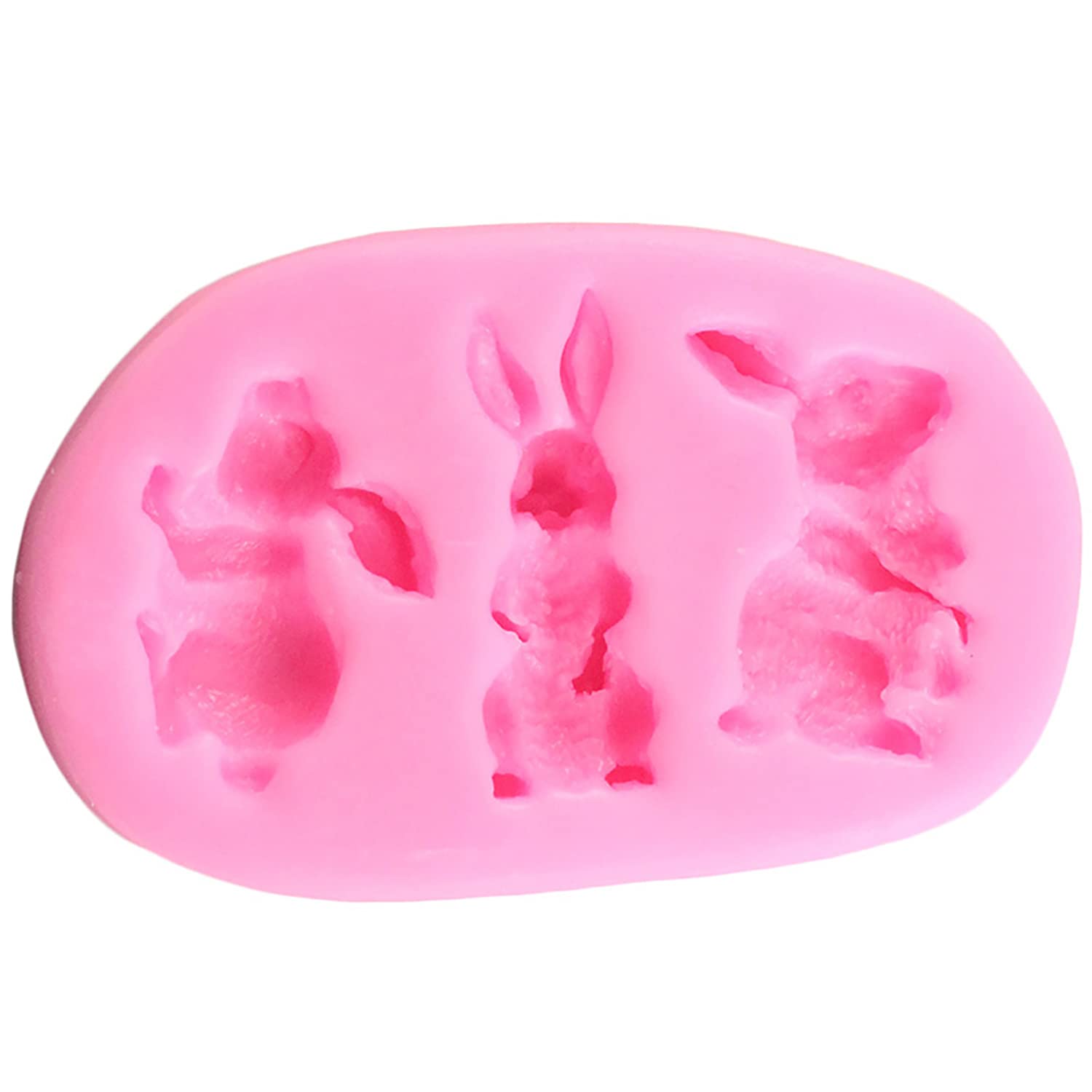 3D Silicone Rabbit Bunny Animal Mold - DIY Fondant, Chocolate, Candy, Soap, Resin Crafts - Perfect for Cupcake Toppers, Lollipops, Ice Cubes & Cake Decorations - Great for Baking, Party Treats & DIY Gift Making