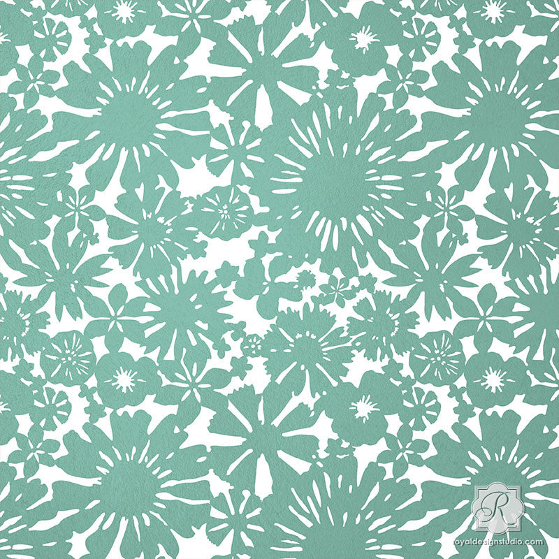 Floral Fireworks Craft Stencil - DIY Scrapbooking, Card Making & Home Decor Templates for Creative Projects