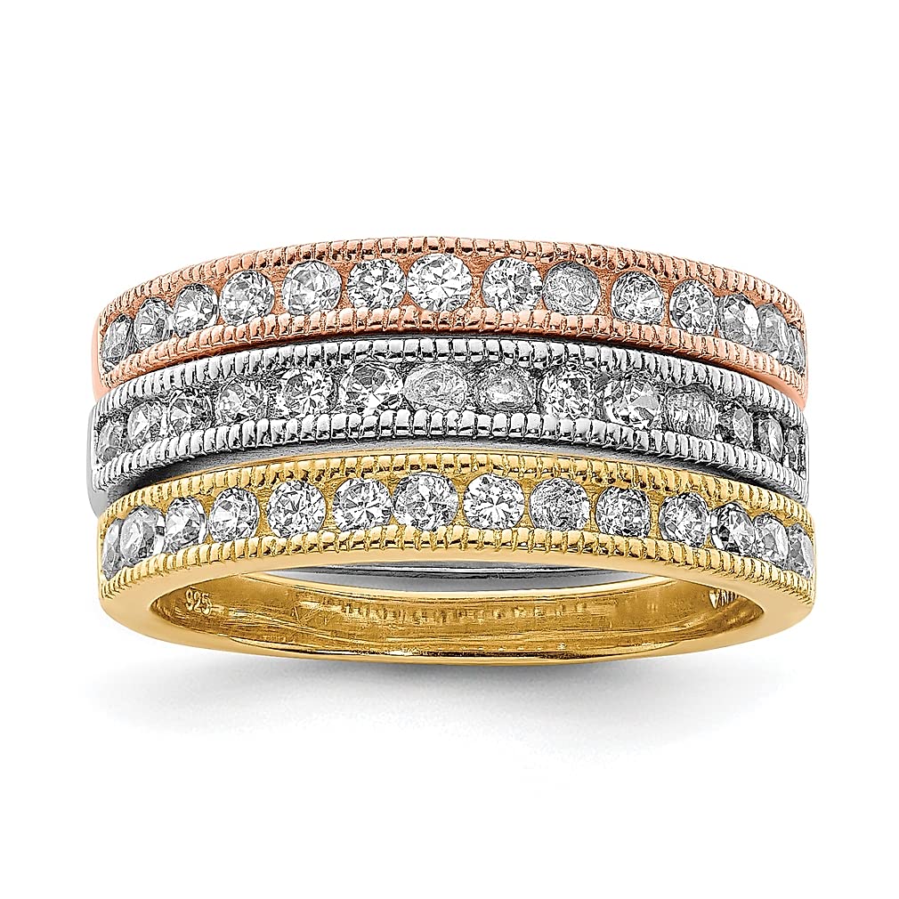 925 Sterling Silver Trio Cubic Zirconia Rings Set - Elegant Stackable Wedding & Engagement Jewelry for Women | Perfect Gift for Her, Anniversary, Valentine's Day & Special Occasions