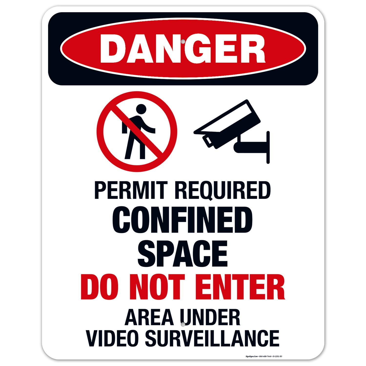 OSHA Danger Sign - Permit Required Confined Space Do Not Enter Warning Sign | 24x30 Inches Rust-Free .063 Aluminum | Fade Resistant for Indoor/Outdoor Use | Made in USA | Ideal for Construction Sites, Industrial Facilities & Hazardous Areas