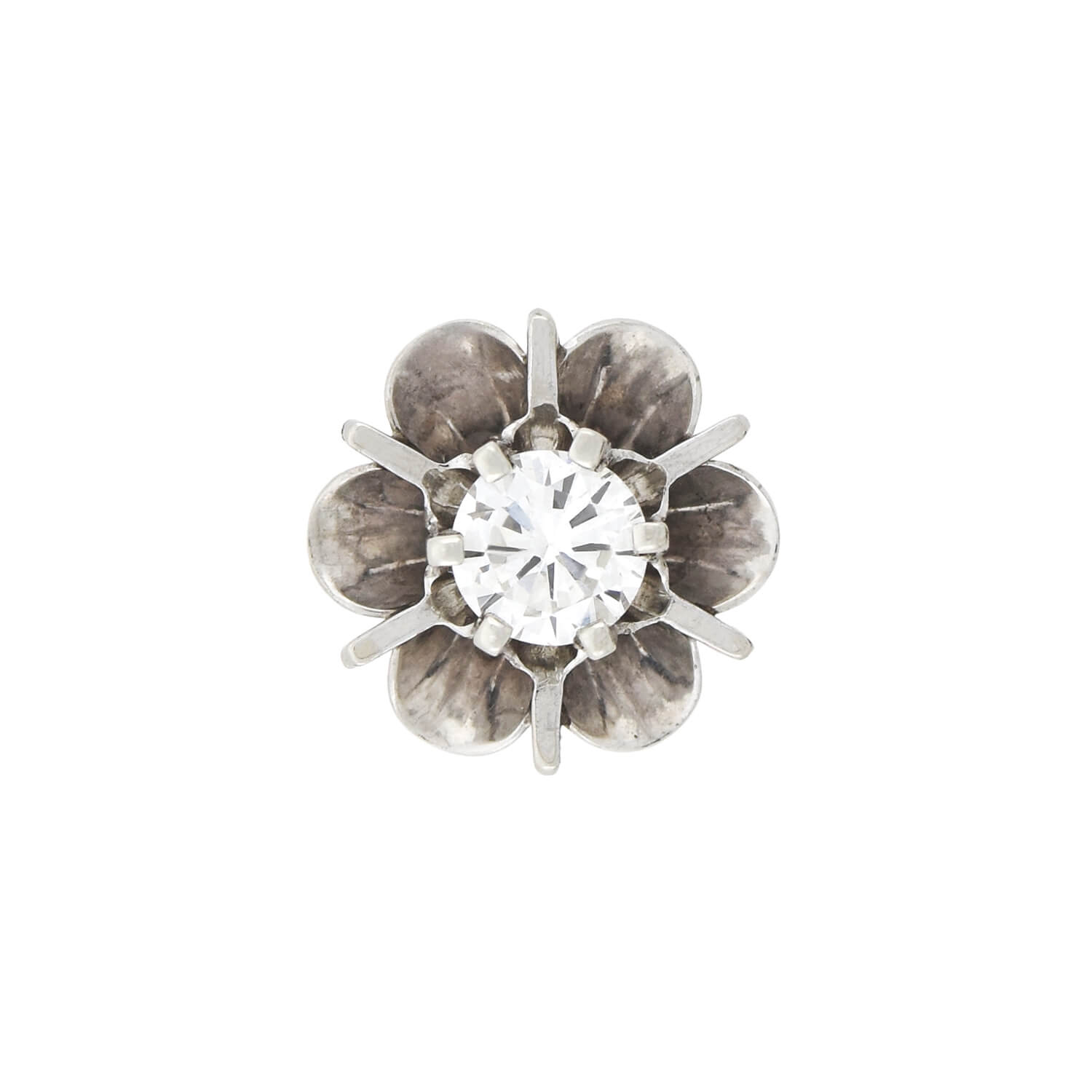 14K White Gold Retro Diamond Stud Earrings - 0.50 Carat Total Weight (CTW) - Vintage Inspired Jewelry for Women - Perfect for Weddings, Anniversaries & Special Occasions
