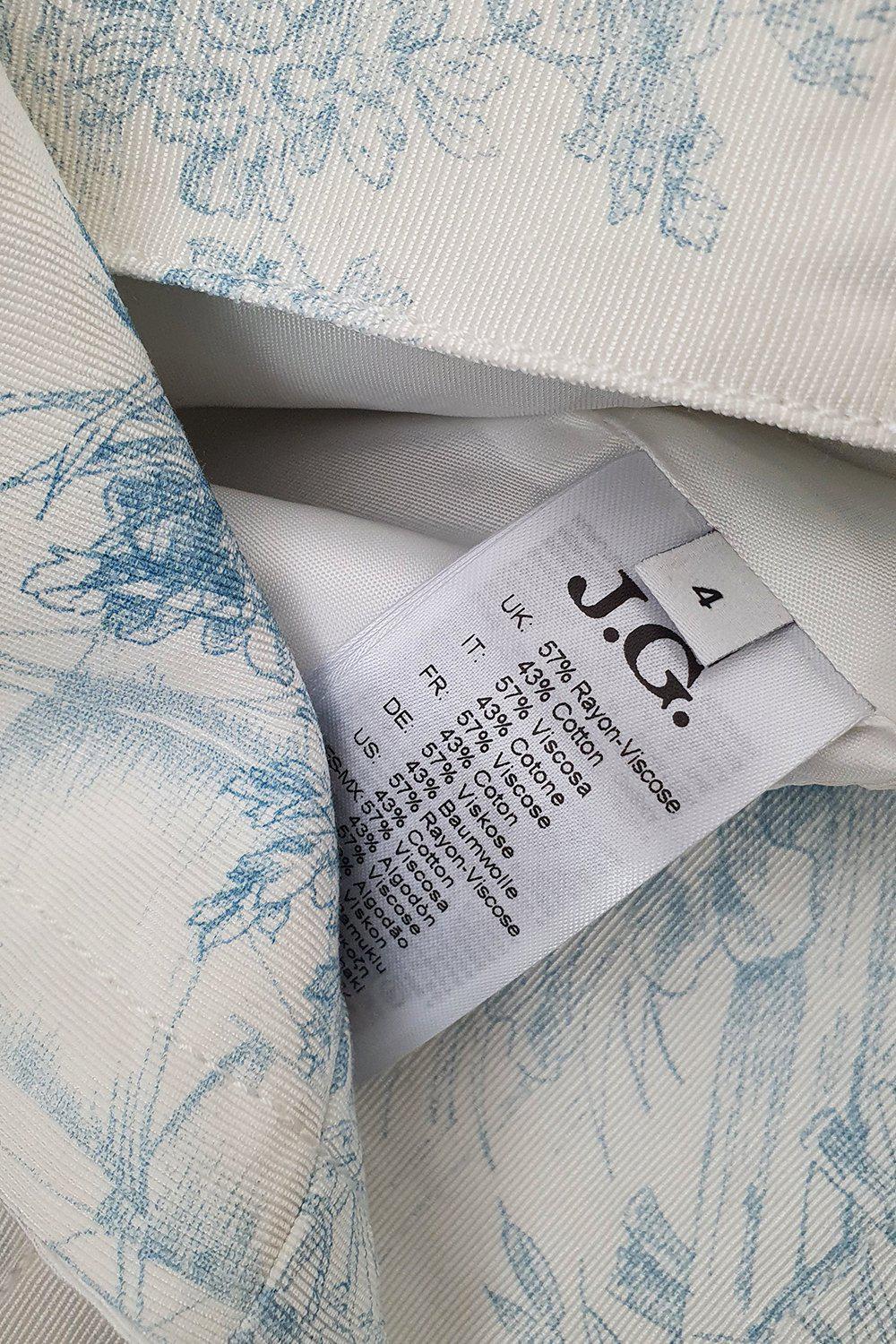 **JOHN GALLIANO Kids Cotton Blend White Toile De Jouy Print Blazer - Size 4 | Stylish Children's Formal Jacket for Weddings, Parties & Special Occasions**