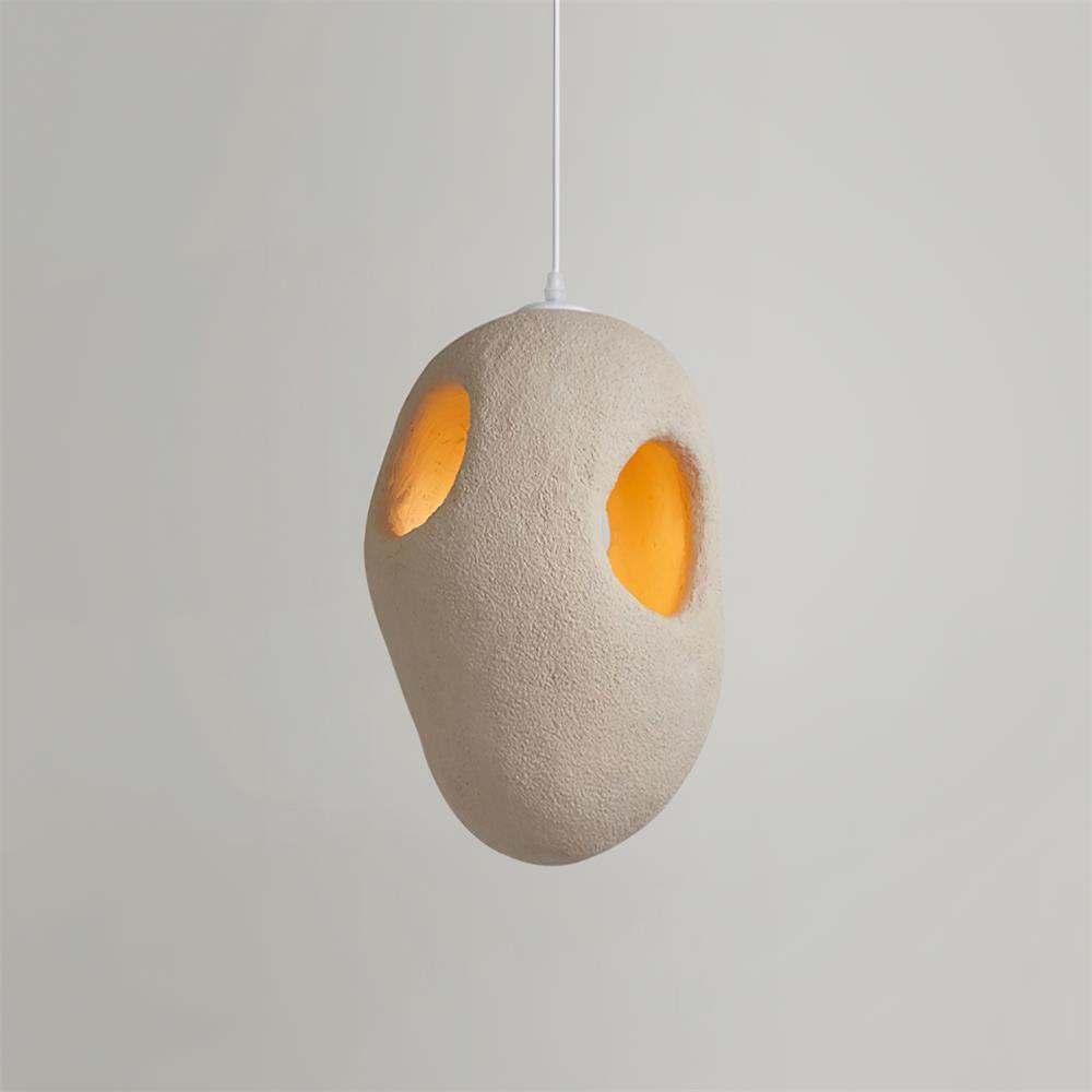 Handmade White Pendant Light - Modern Glass Hanging Lamp for Kitchen Island, Dining Room & Bedroom Lighting