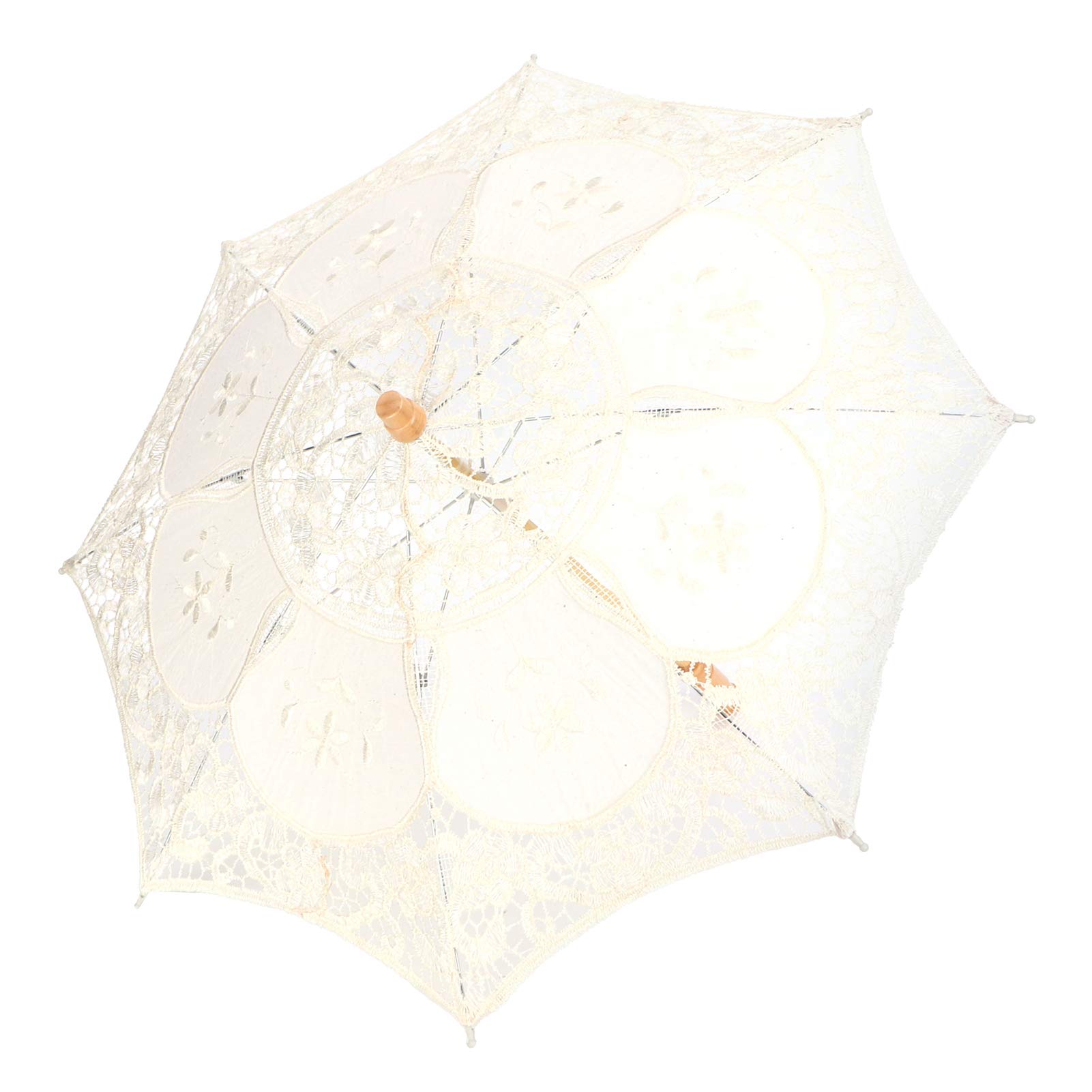 Elegant Lace Parasol with Eucalyptus - Romantic Wedding Umbrella for Brides, Fashionable Beige Small Bridal Accessory | Perfect for Outdoor Weddings, Photo Shoots & Garden Parties