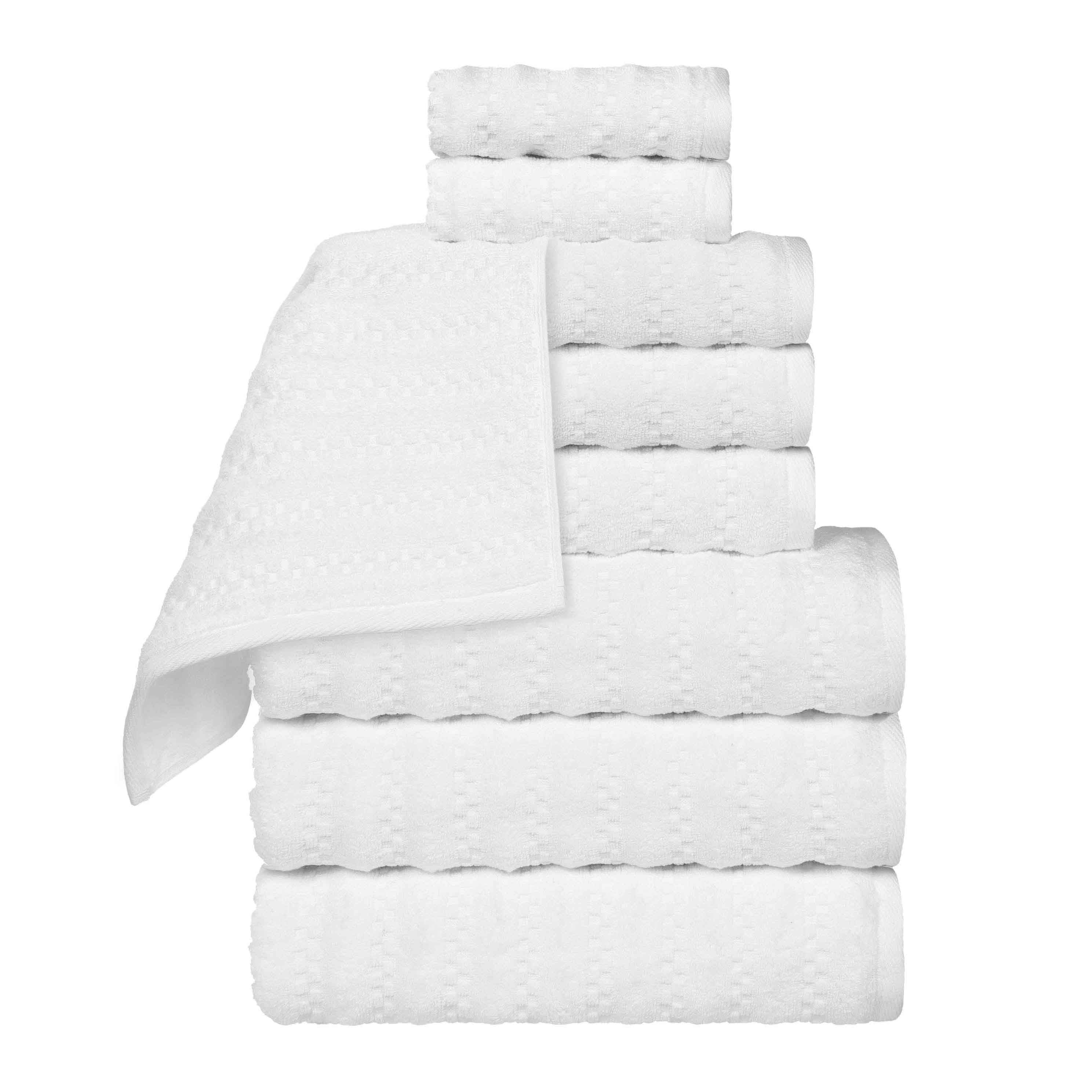 Zuma Zero Twist Cotton Medium Weight Soft Absorbent 9-Piece Bath Towel Set | Premium Hotel-Style Luxury Towels for Spa, Bathroom & Beach