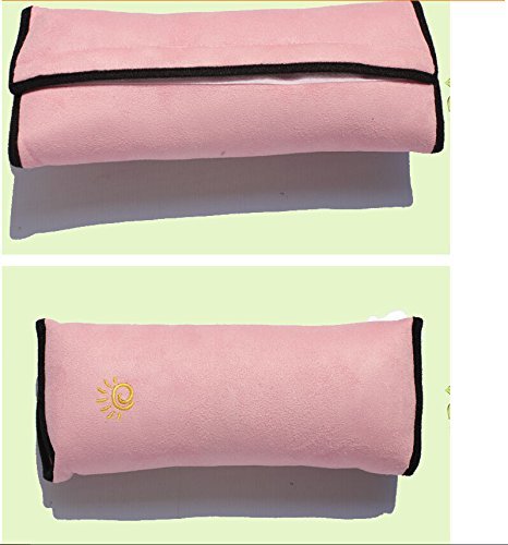 CYBERNOVA Car Seat Belt Shoulder Pad Cover - Soft Comfort Cushion for Kids & Baby Safety - Head Support & Shoulder Protection - Pink (Perfect for Road Trips, Long Drives & Daily Commute)