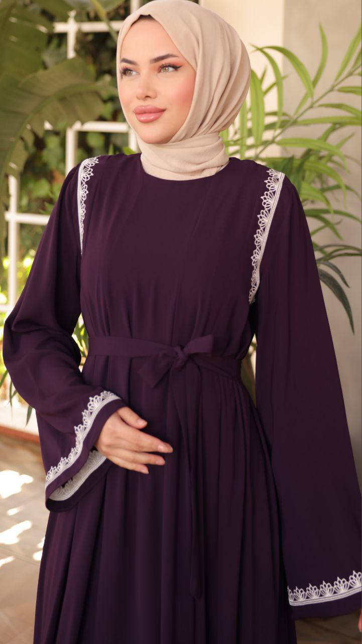 Elegant Nila Long Abaya Dress with Long Sleeves - Modest Muslim Women's Prayer Dress for Home & Mosque Wear
