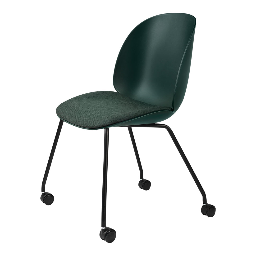 Ergonomic Beetle Meeting Chair with 4 Legs & Casters - Front Upholstered Office Chair for Conference Rooms & Home Workspaces